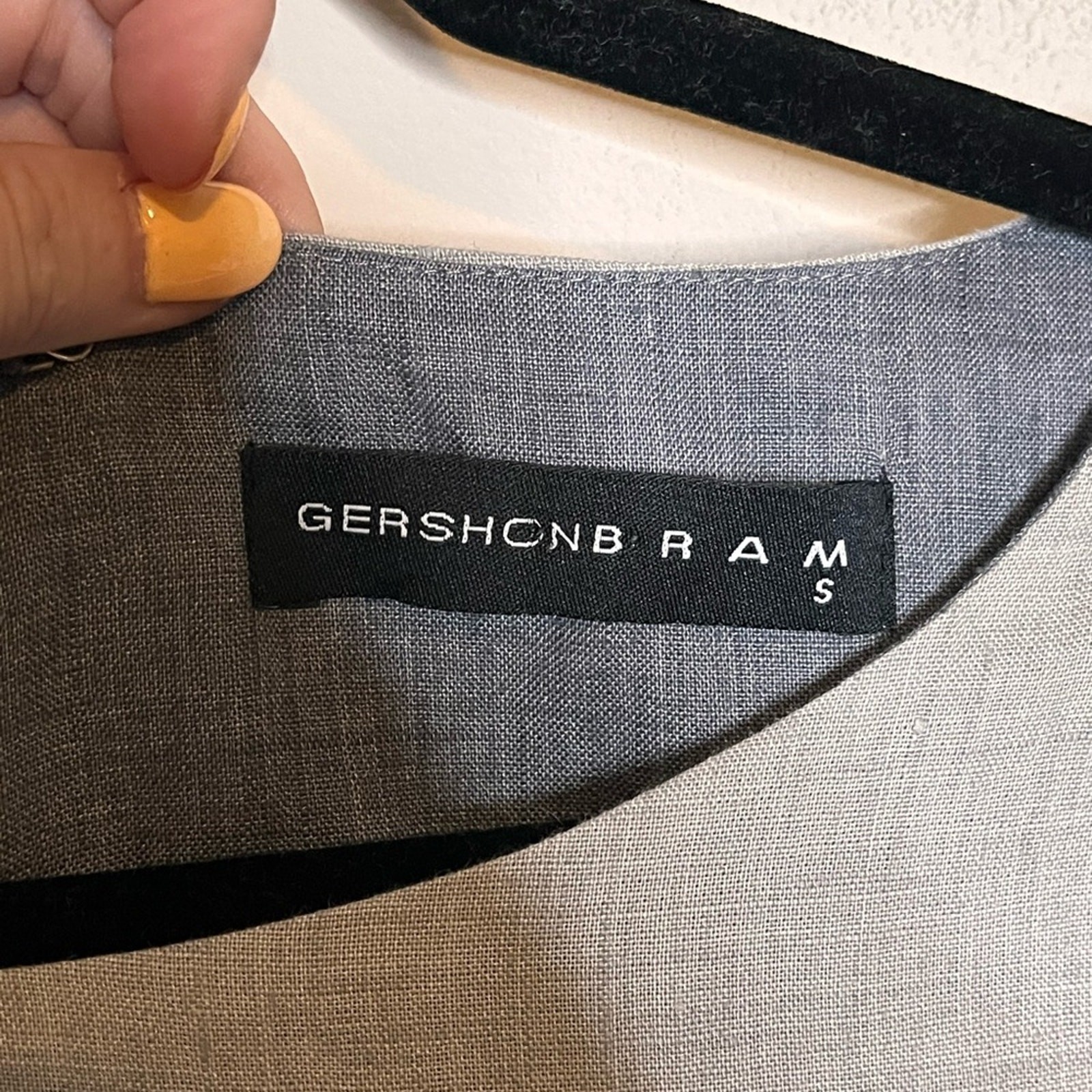 GERSHON BRAM sleeveless linen midi dress gray colorblock size small lagenlook