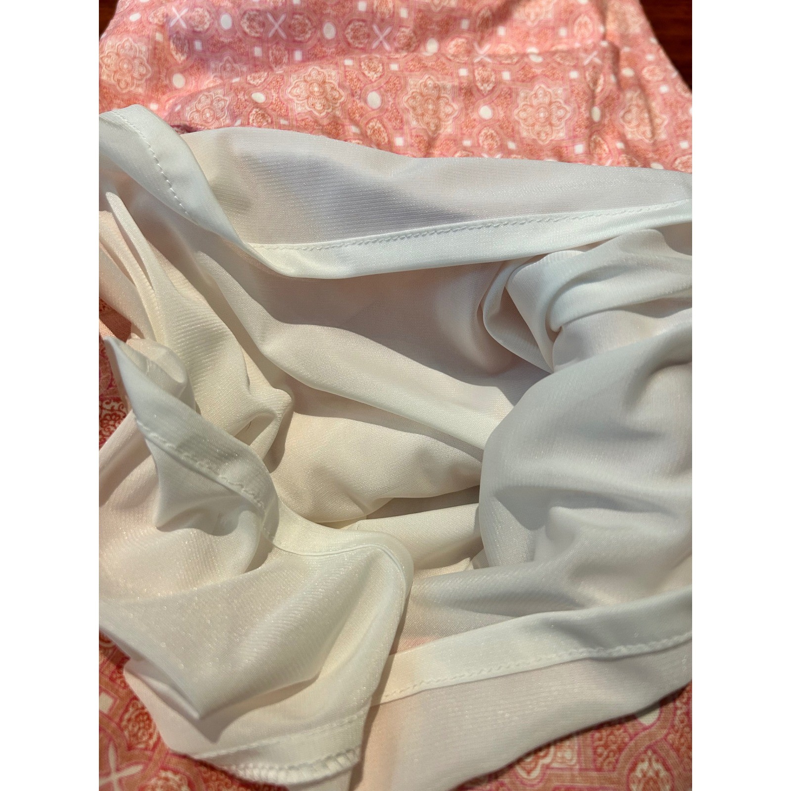 Sara Campbell Blush Pink Printed Stretch Linen Magic Dress Rolled Collar Size 2