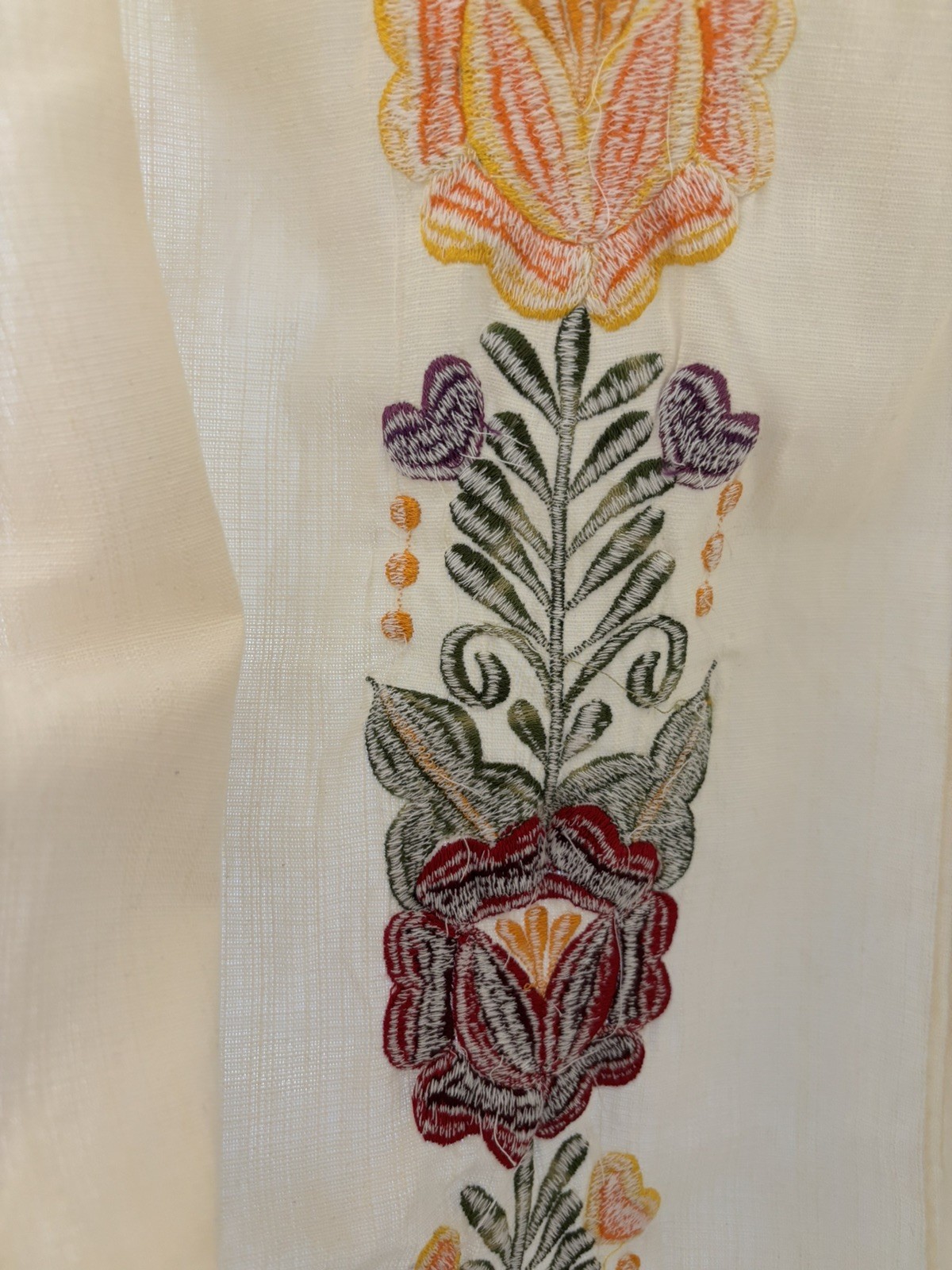 Vintage Guayabera Cotton Manta Embroidered Dress from Merida Mexico