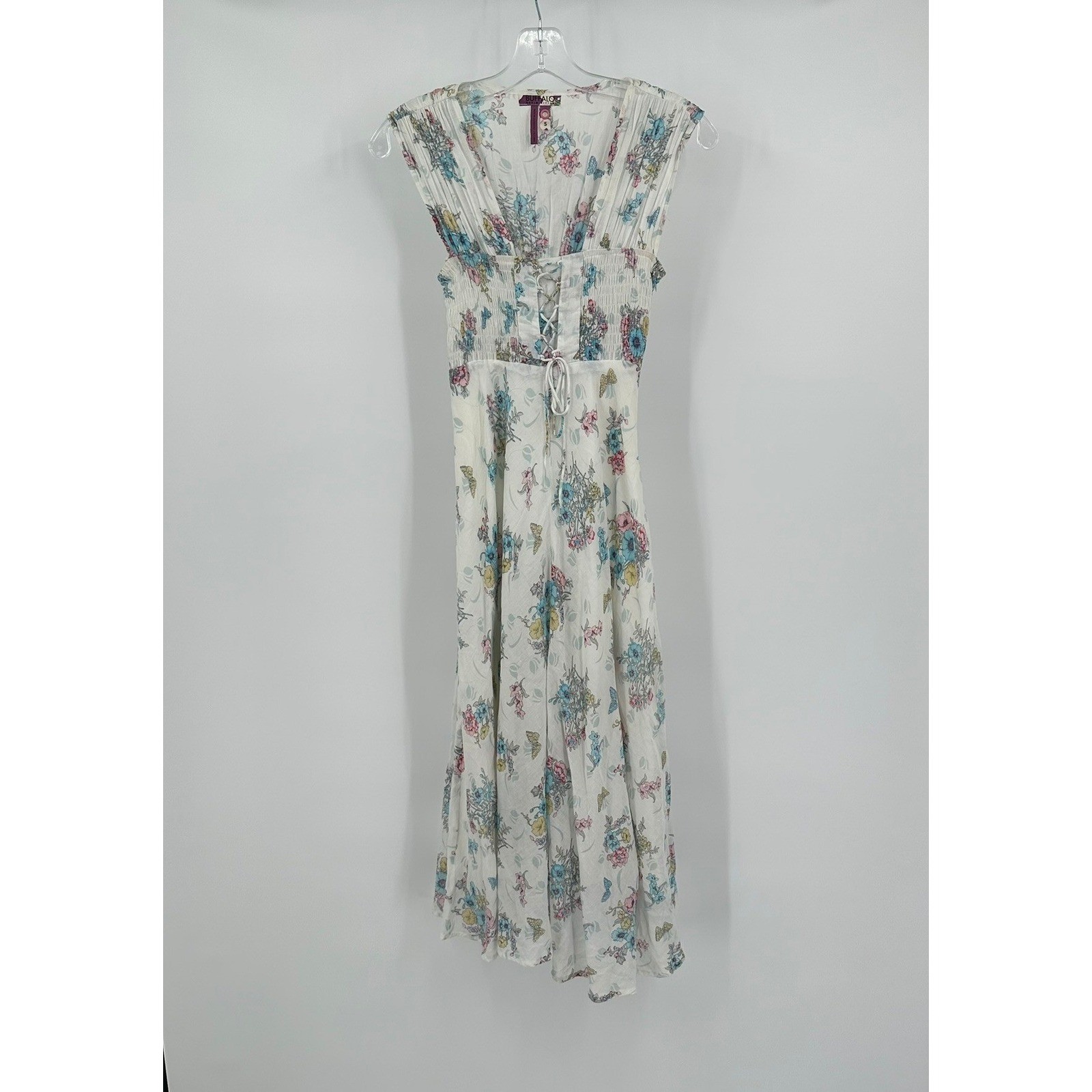 Womens Coquette Floral Milkmaid Midi Dress Size S Prairie Shabby Chic Garden