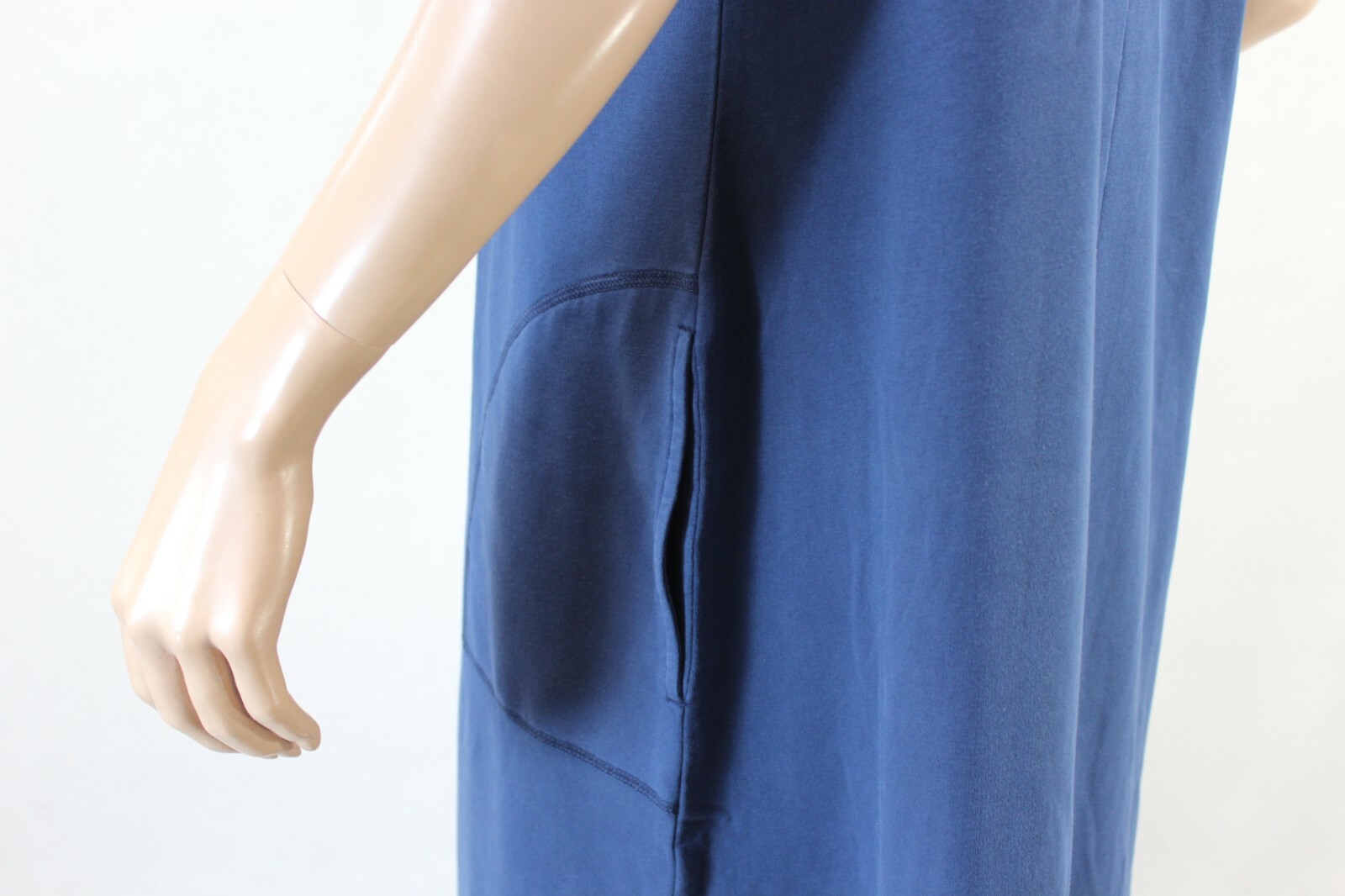 Talbots Plus Blue TERRY cotton Midi DRESS beach resort 3X pockets nautical