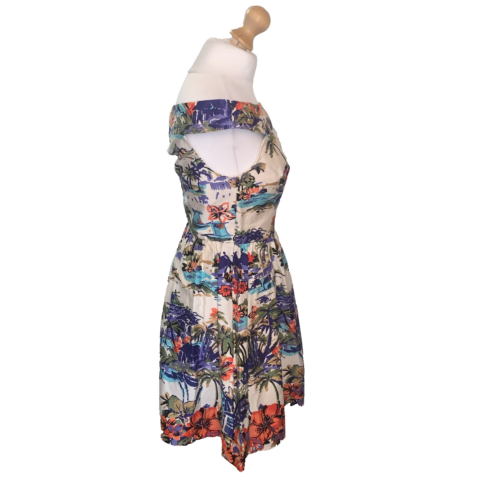 Kelly Brook Size 12 Dress Tropical Print Palm Trees Sundress BRAND NEW!