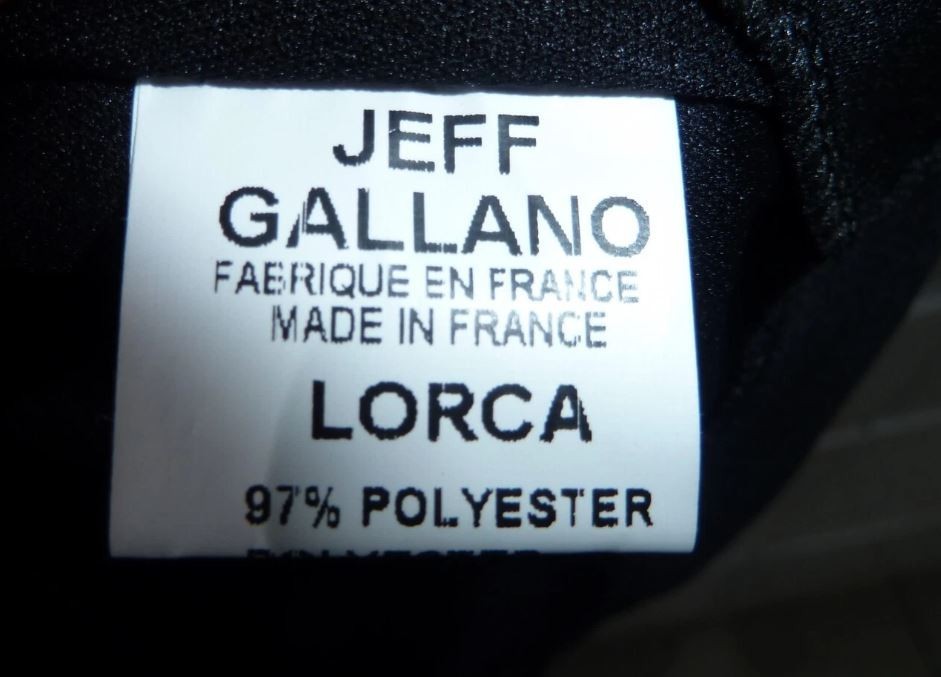 JEFF GALLANO PARIS DESIGNER black cream ABSTRACT ruched LORCA dress Size 10 12