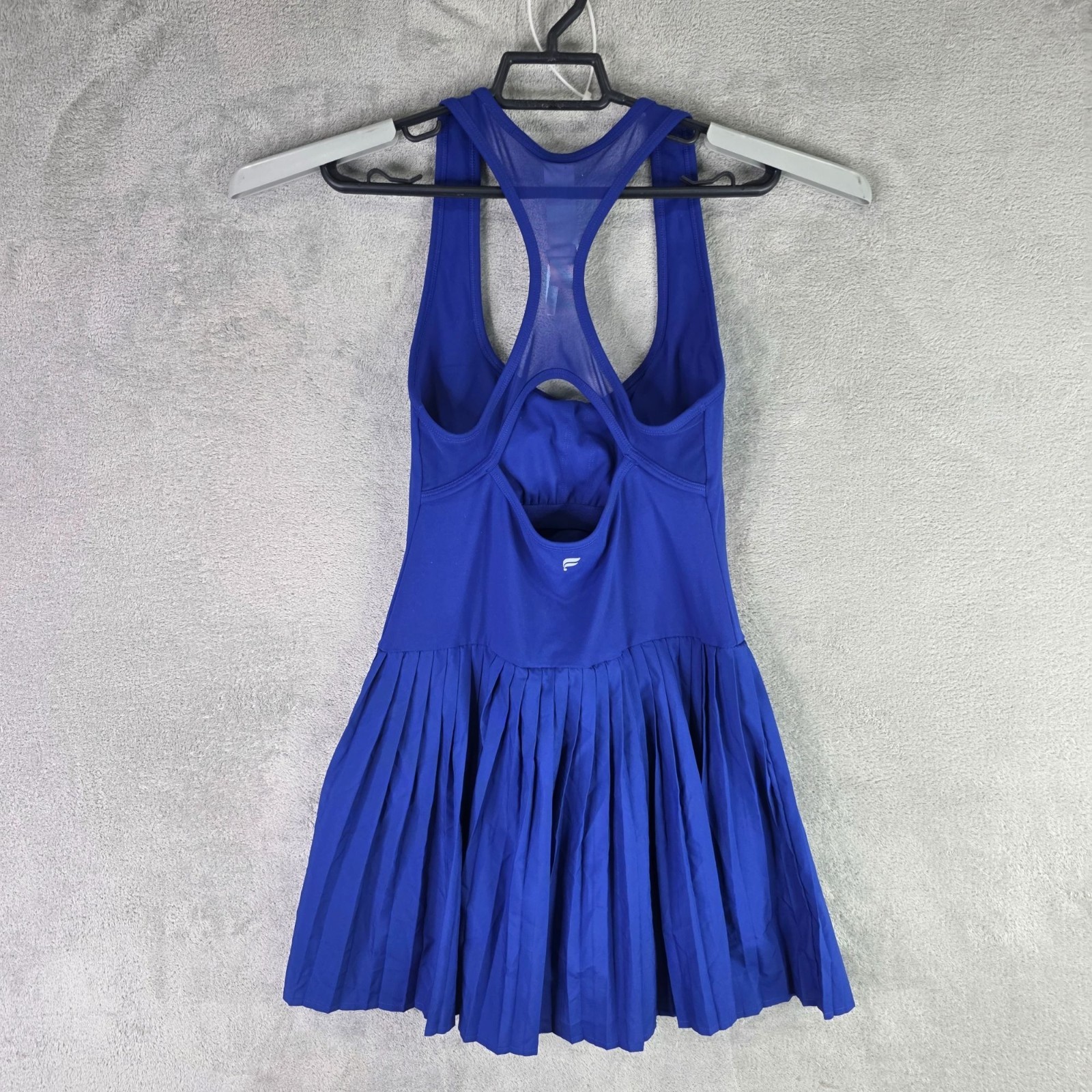 Womens Fabletics Blue Pleated Athletic Racerback Dress Polyester Blend Stretch S