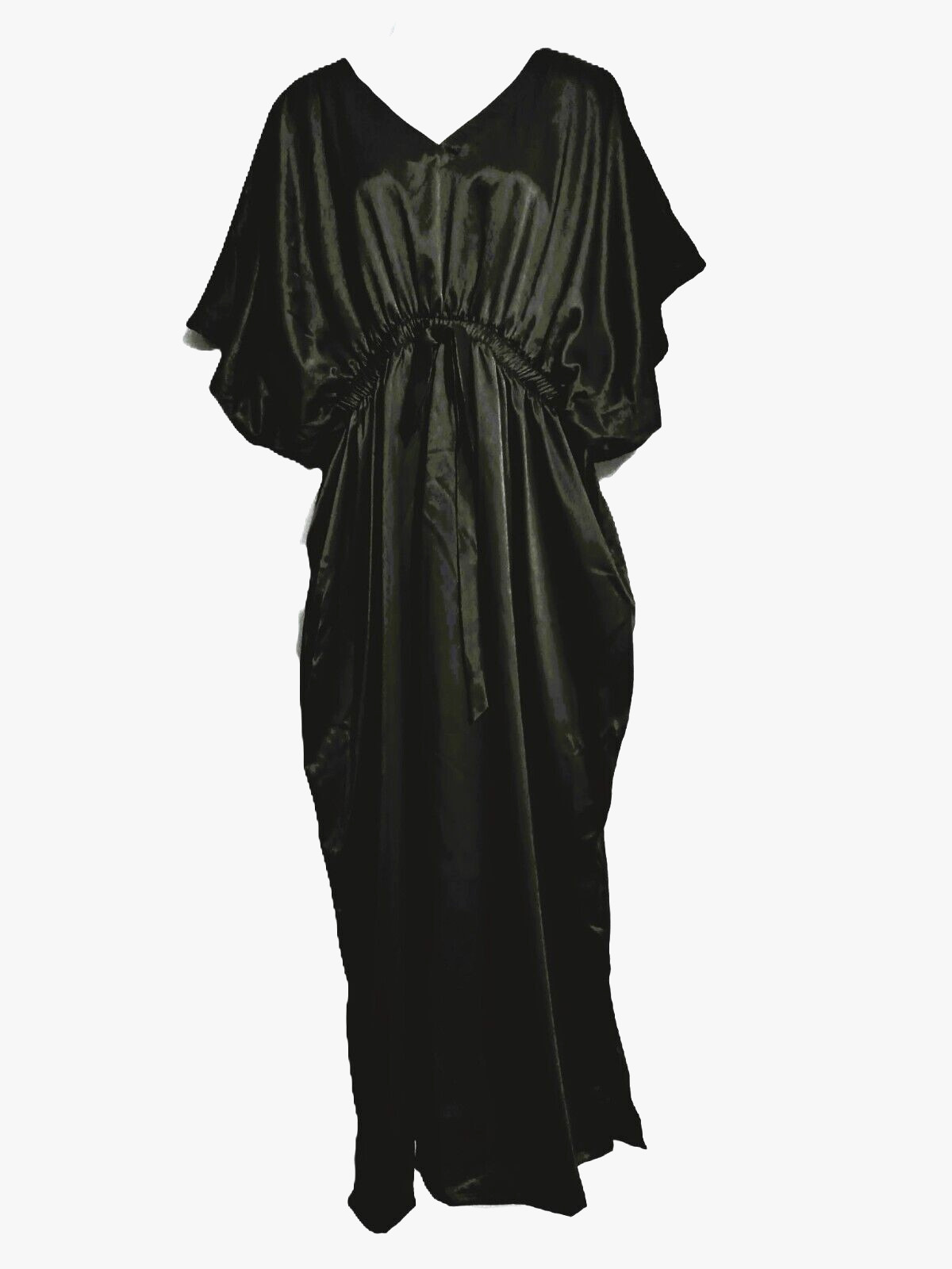 Women Pure Silk Maxi Kaftan Drawstring-Style Stretchable Waist Long Dress