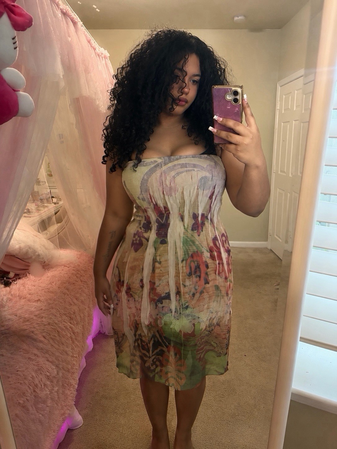 Lapis Floral Sweetheart Strapless Sleeveless Bodycon Knee Dress One Size Poly