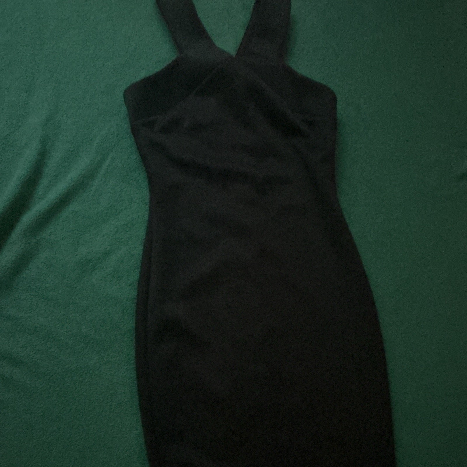 Bailey 44 Black Sheath Dress M Knee Length Sleeveless V-Neck Front Zip