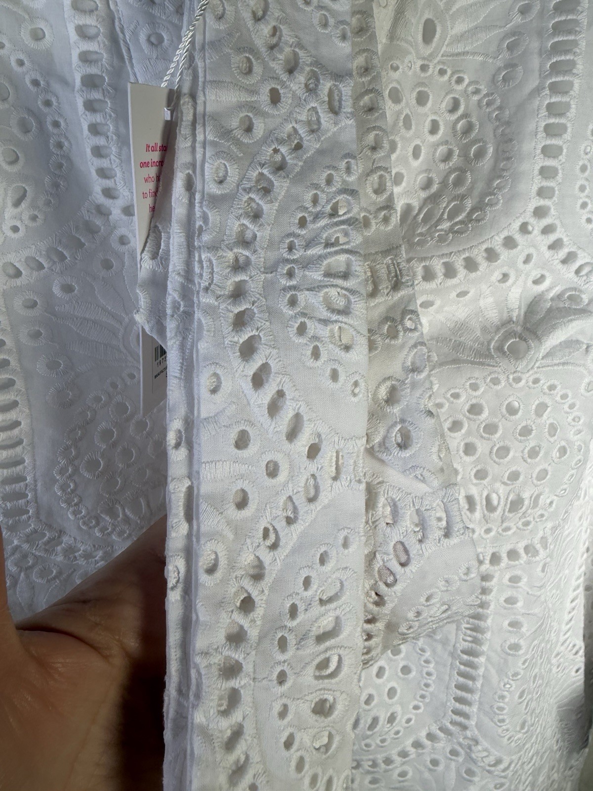 Lilly Pulitzer Eira White Muse Pineapple Tile Eyelet Midi Shirt Dress Sz 10 NWT