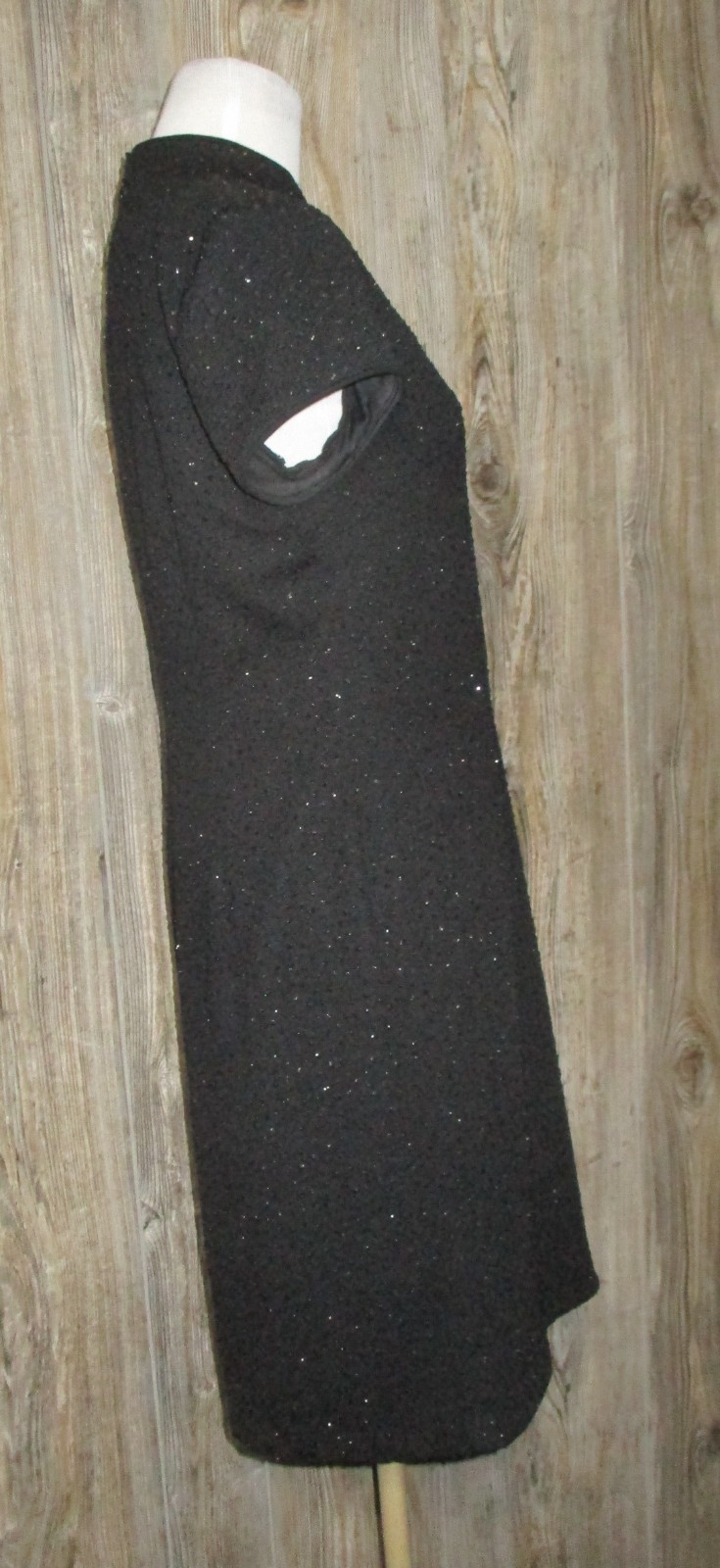 David Warren New York Mandarin Black Formal Dress Sz 8P 1990s Sparkly Holiday