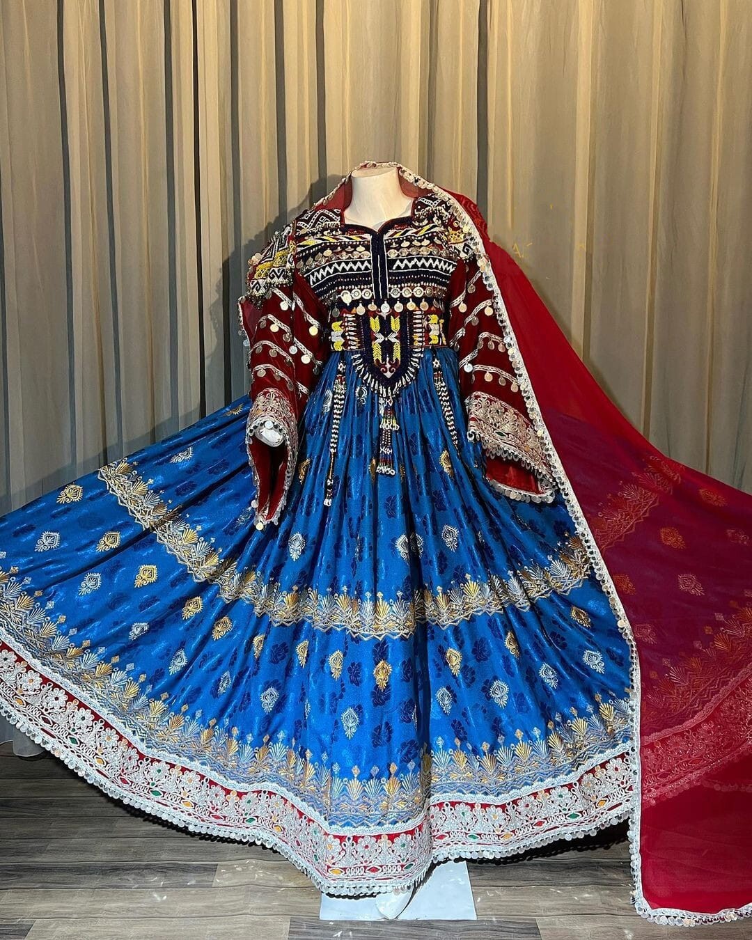 Afghan long kochi nikkah dress for women.Afghan party and wedding dress