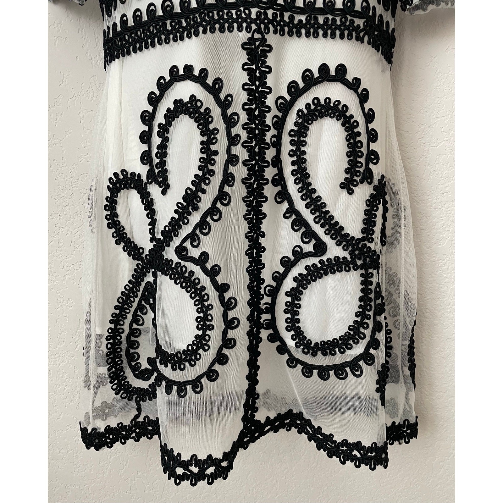 Ark & Co Boho Chic Sheer With Slip Applique Shift Dress Y2K NWT Size Meduim