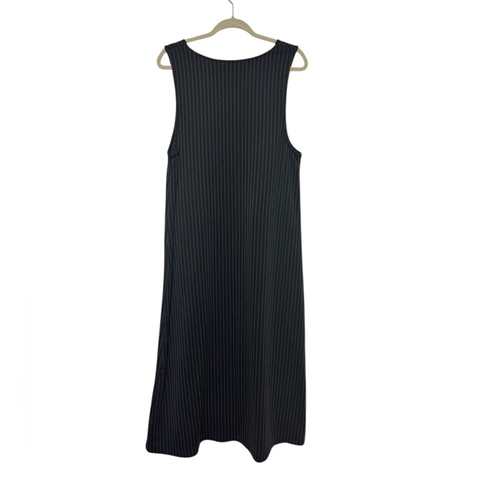 White Stag Y2K Gothic Black Gray Pinstripe Jumper Dress Size L Wednesday Addams