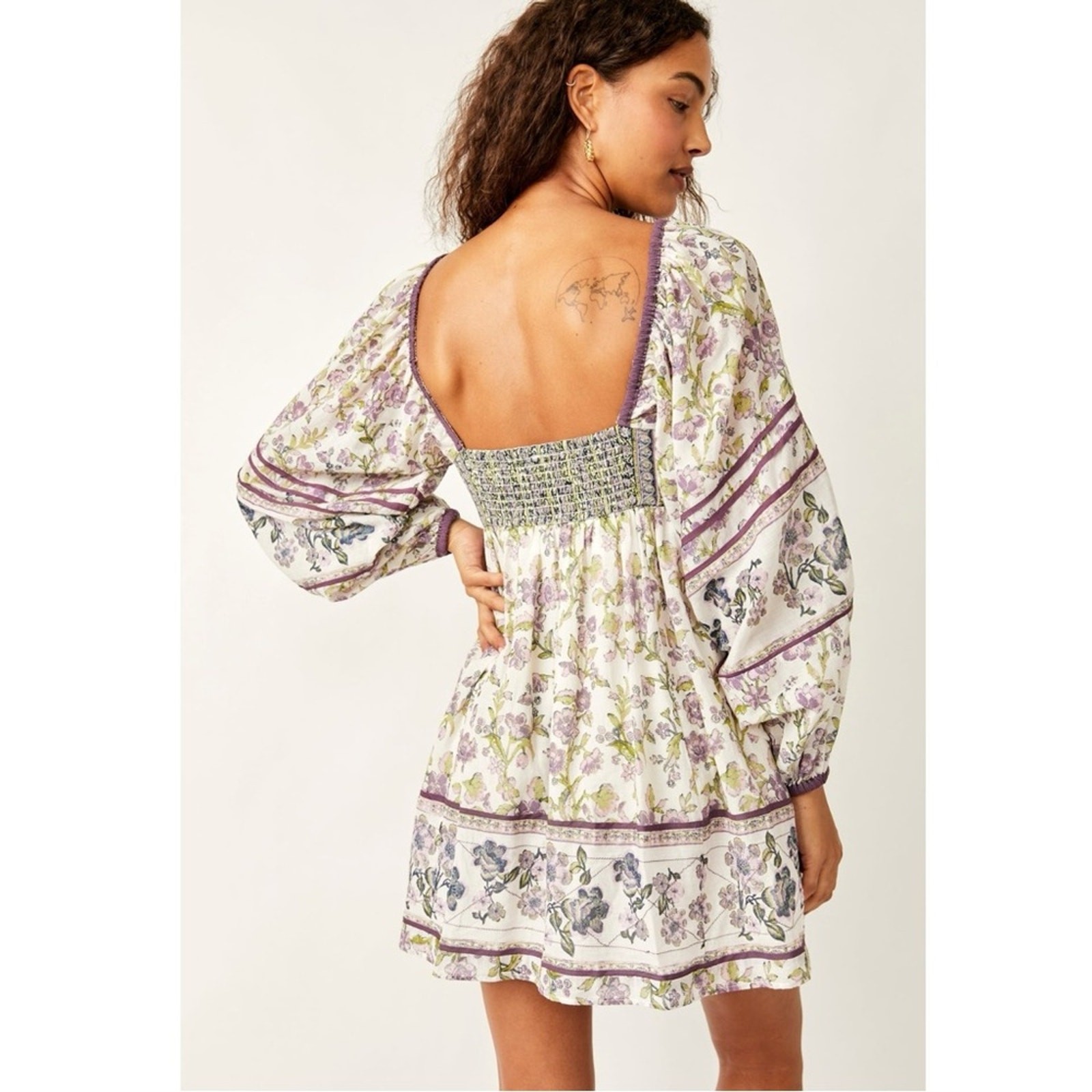 Free People Bohemian Retro 70s Endless Afternoon Floral Mini Dress Medium