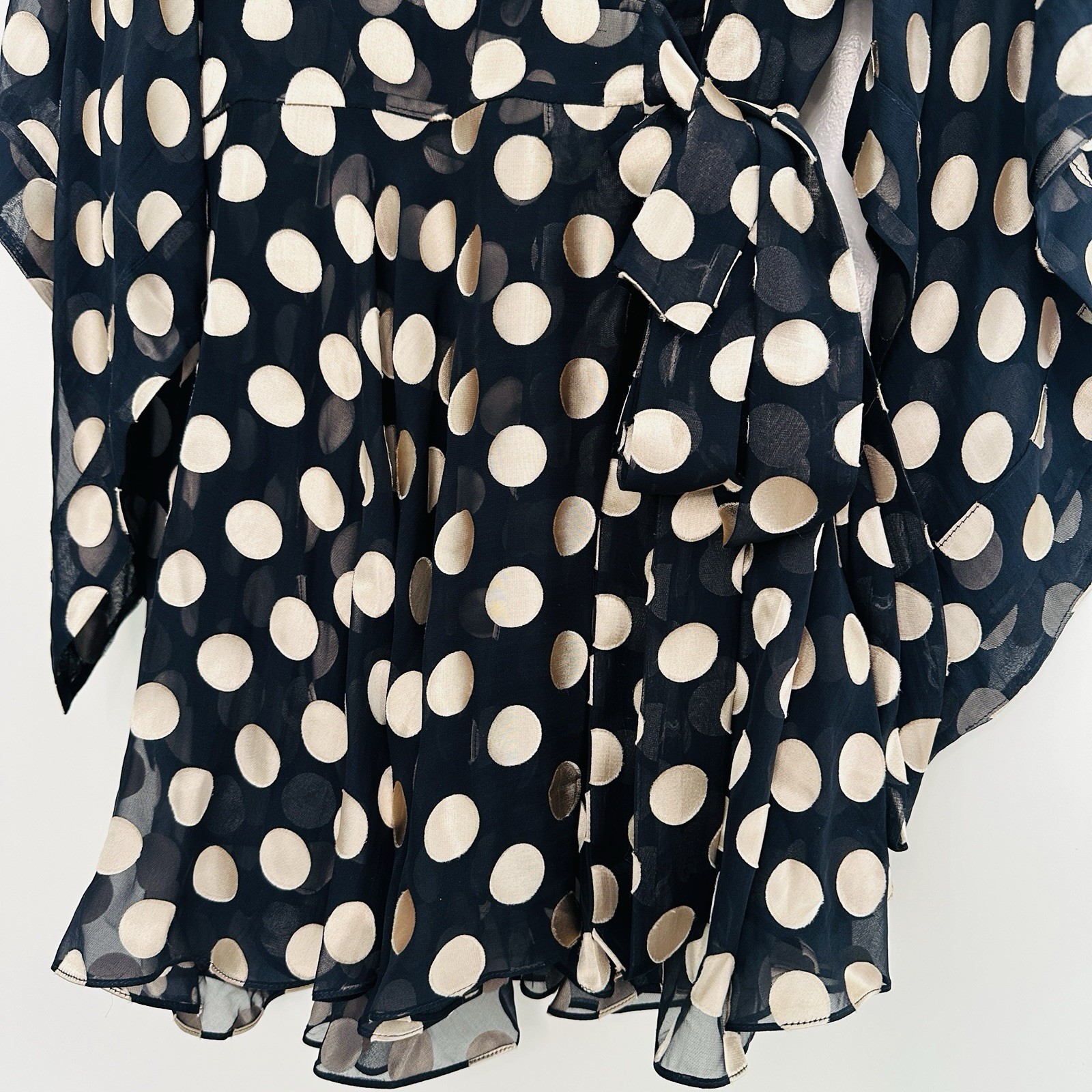 Zimmermann BNWT Folly Kimono Wrap Mini Dress Size 2 AU 12 US 8 Black Silk Gold
