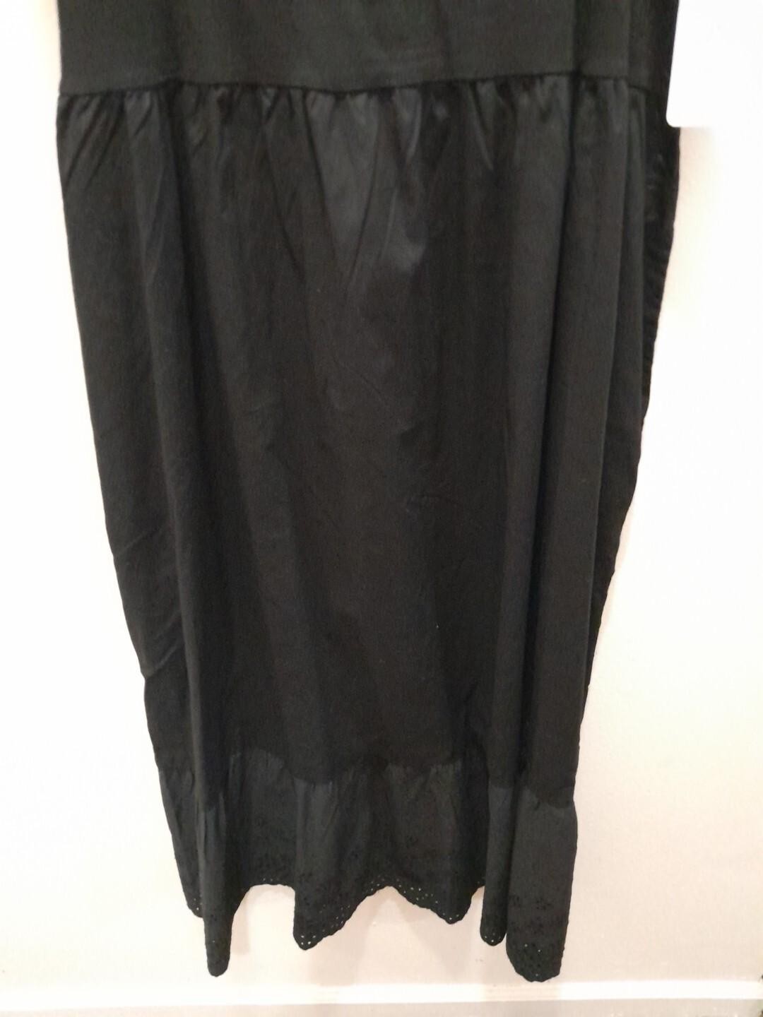 Womens Terra And Sky Size 2X 20W-22W Fabric Mix Dress Black NWT