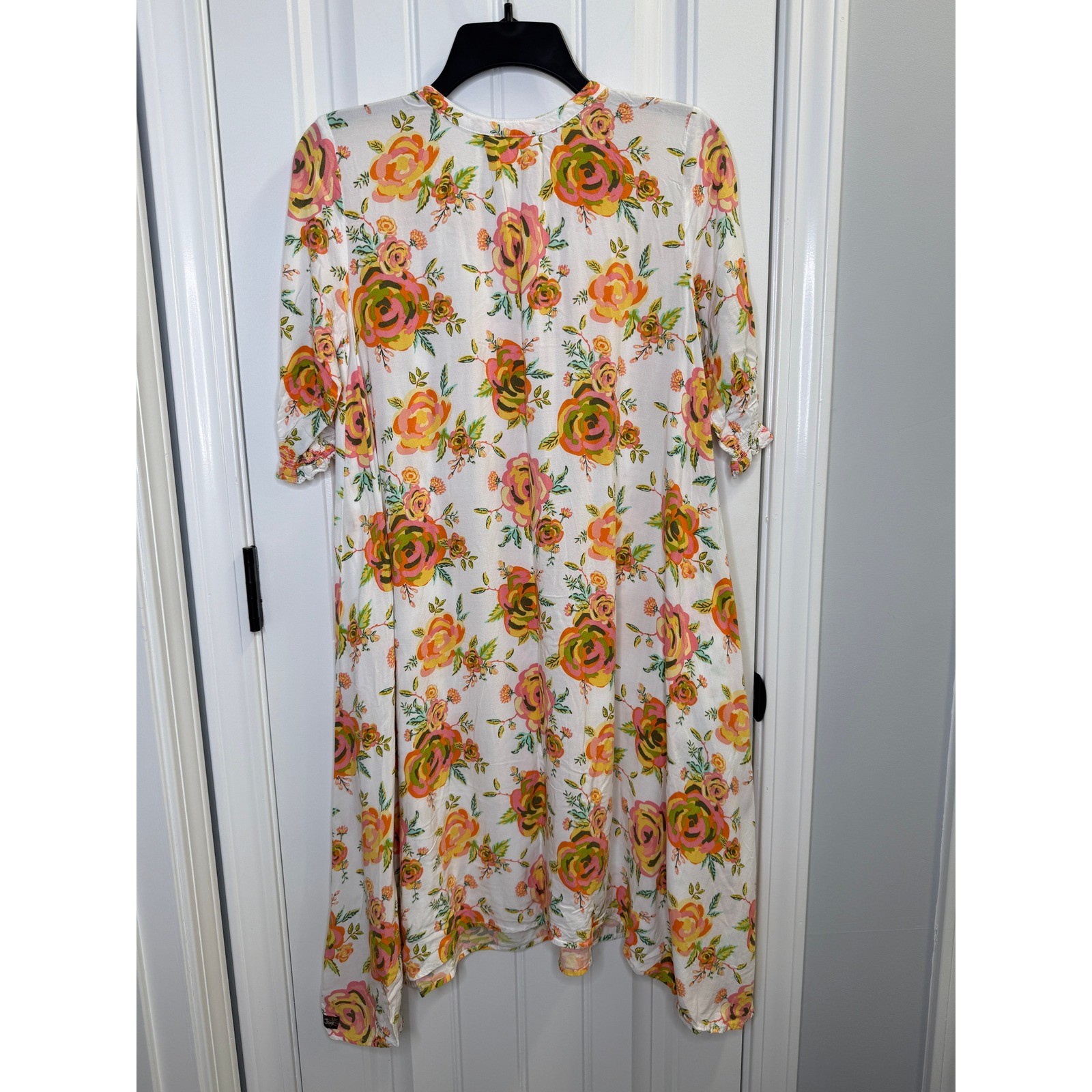 Matilda Jane Floral Tunic Dress XS White Pink Orange Boho Cottagecore