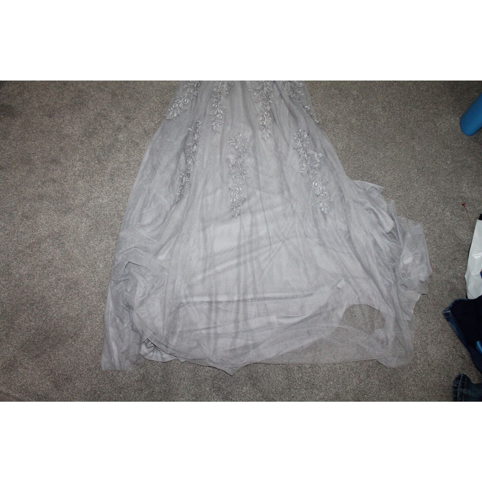 Silver Grey Sleeveless Prom Dress Size M US 6 Ever Pretty New