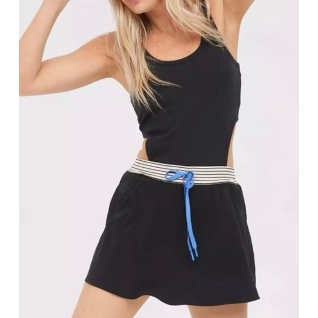 Offline By Aerie Ribbed Cutout Romper Dress Blue Women’s M