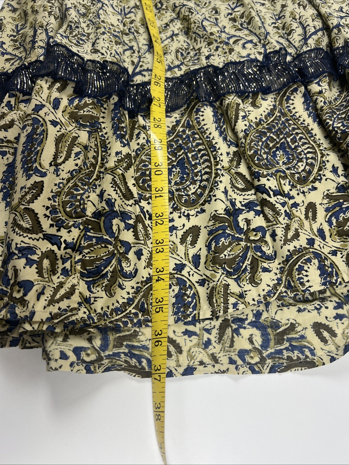 Miss June Paris Luxe Boho Paisley Embellished Bell Sleeve Tunic Dress L