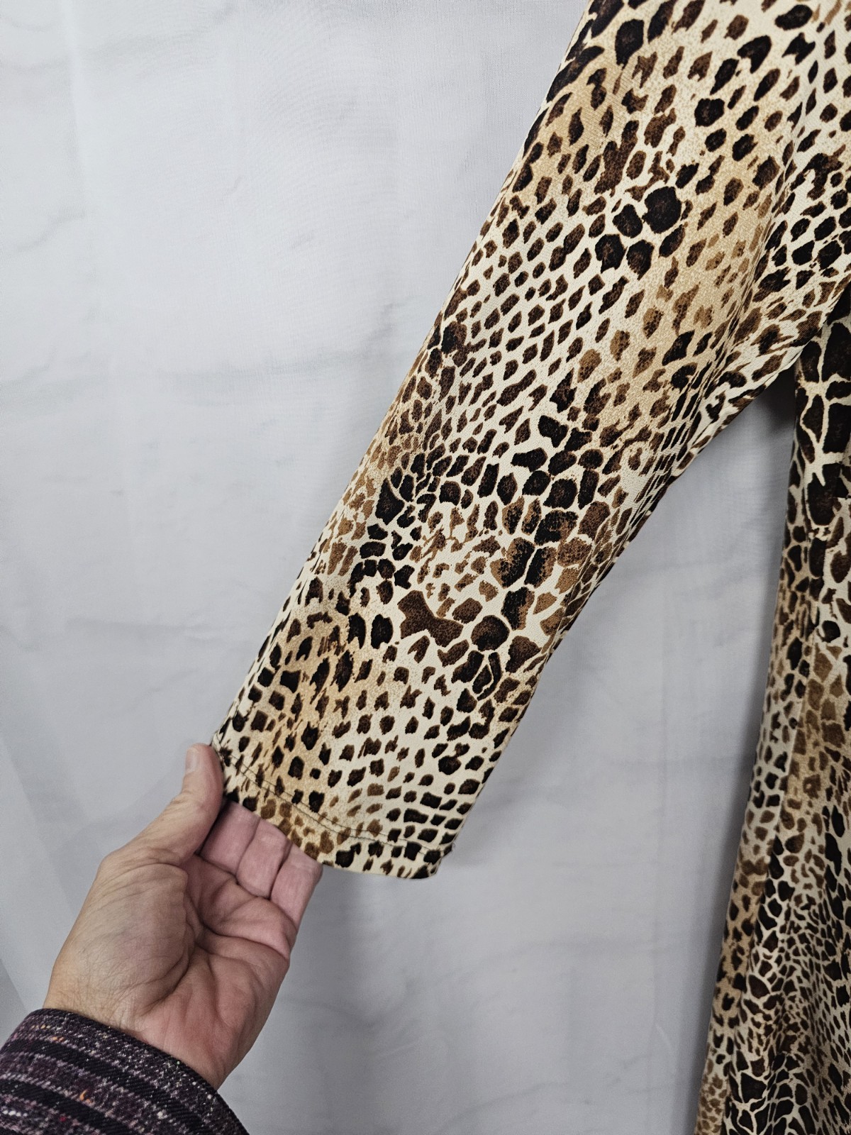 Elementz Dress Leopard Brown Midi Grunge Indie Sleeze Casual M