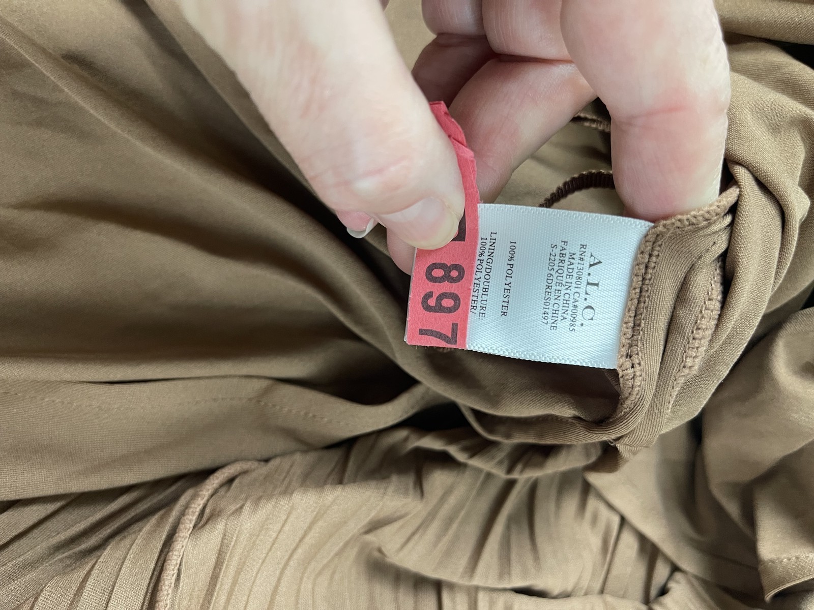 Women’s A.L.C. Pleated Sleeveless Maxi Dress Brown Size XL