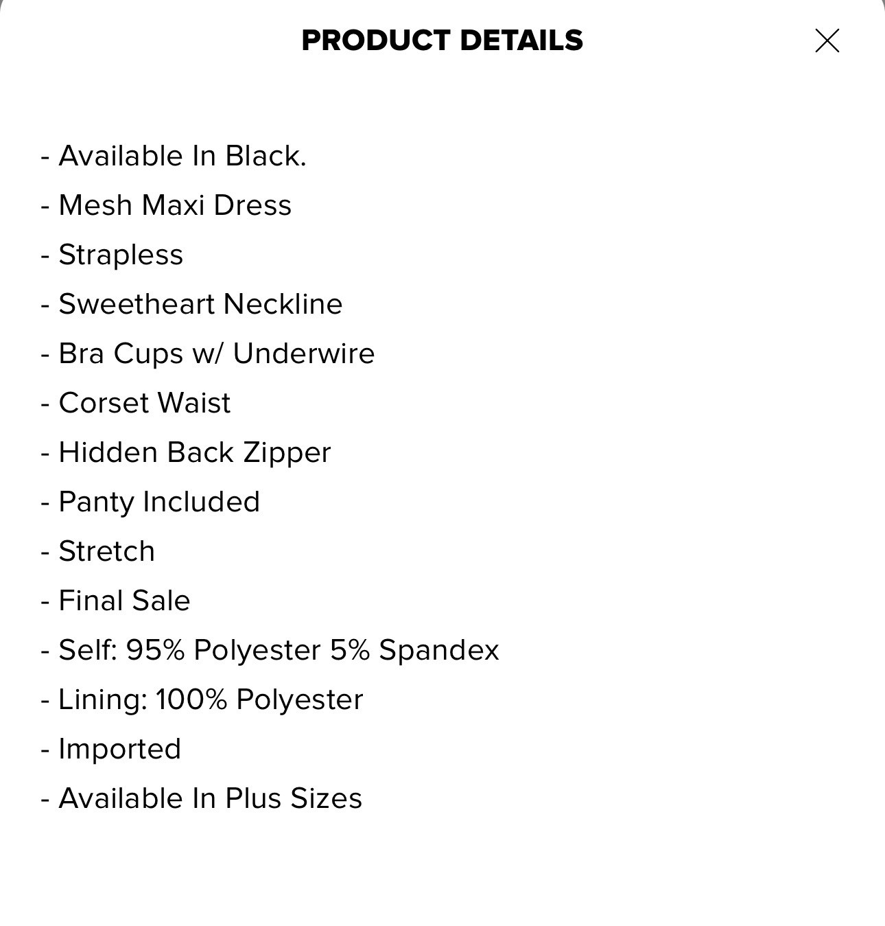 Fashion Nova Mesh Maxi Dress Small