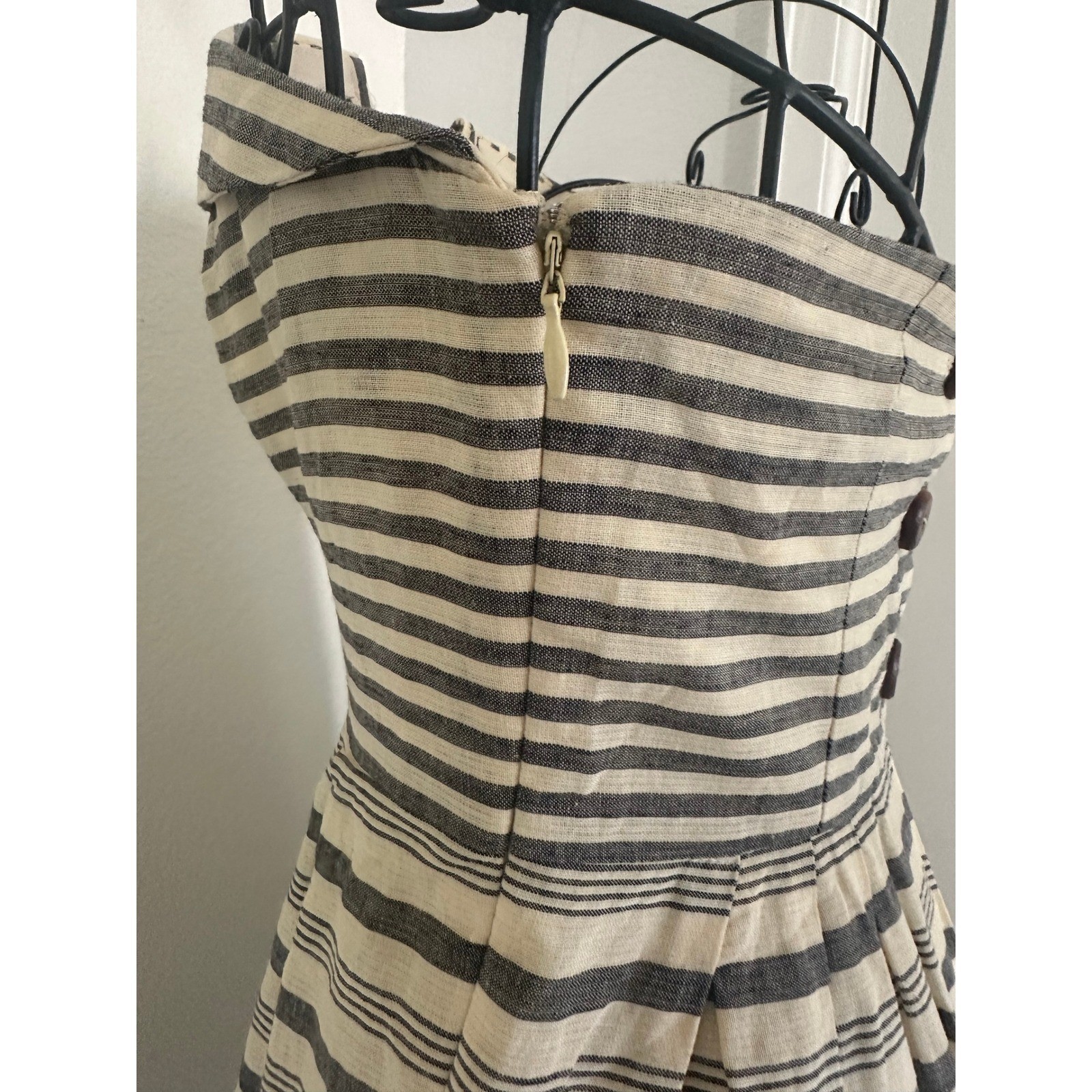 Maeve Anthropologie Striped Strapless Fit Flare Dress 2