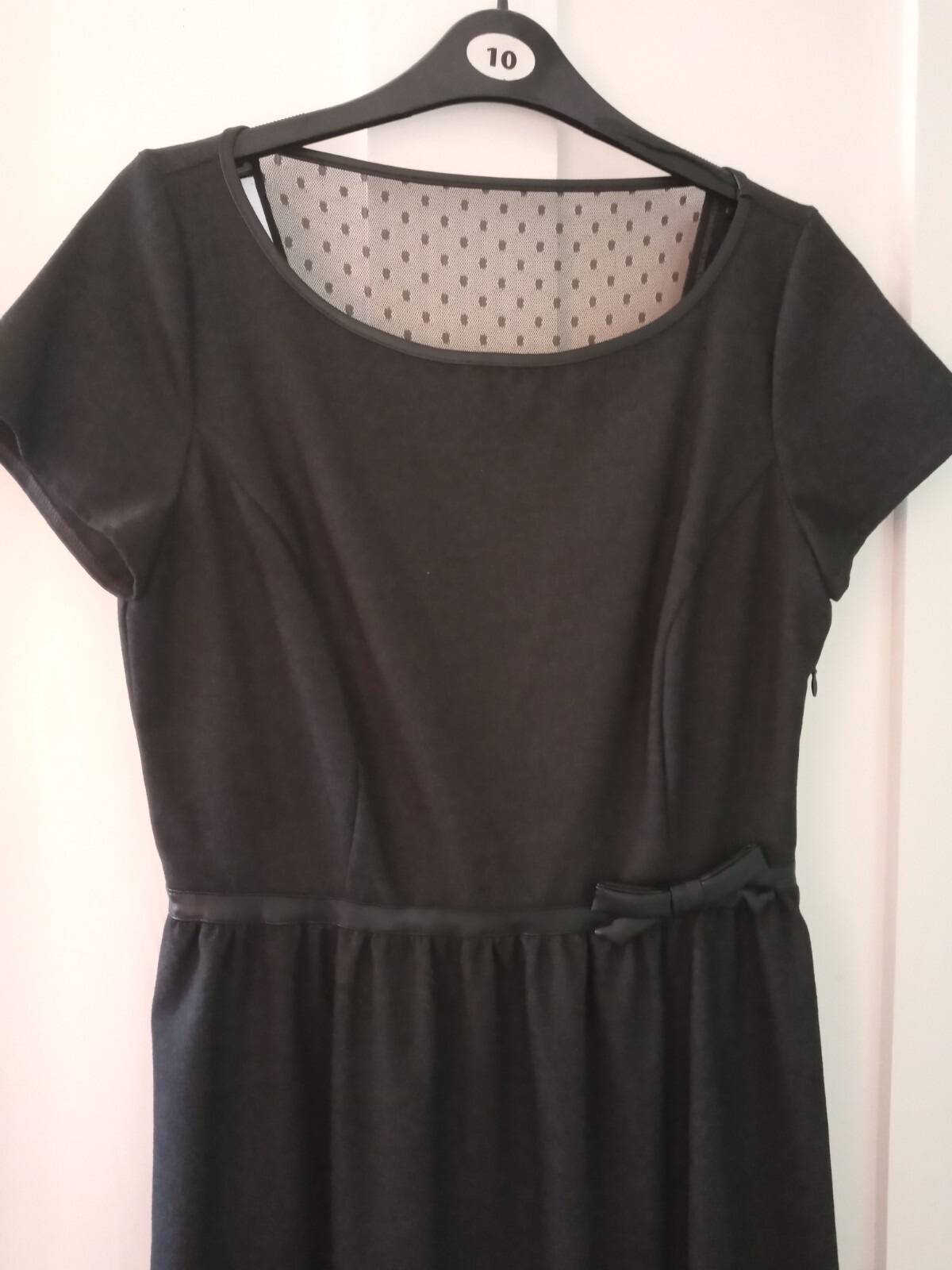 Ladies La Redoute Dark Grey/Black Lace Back Detail Dress Size 10 – Worn once