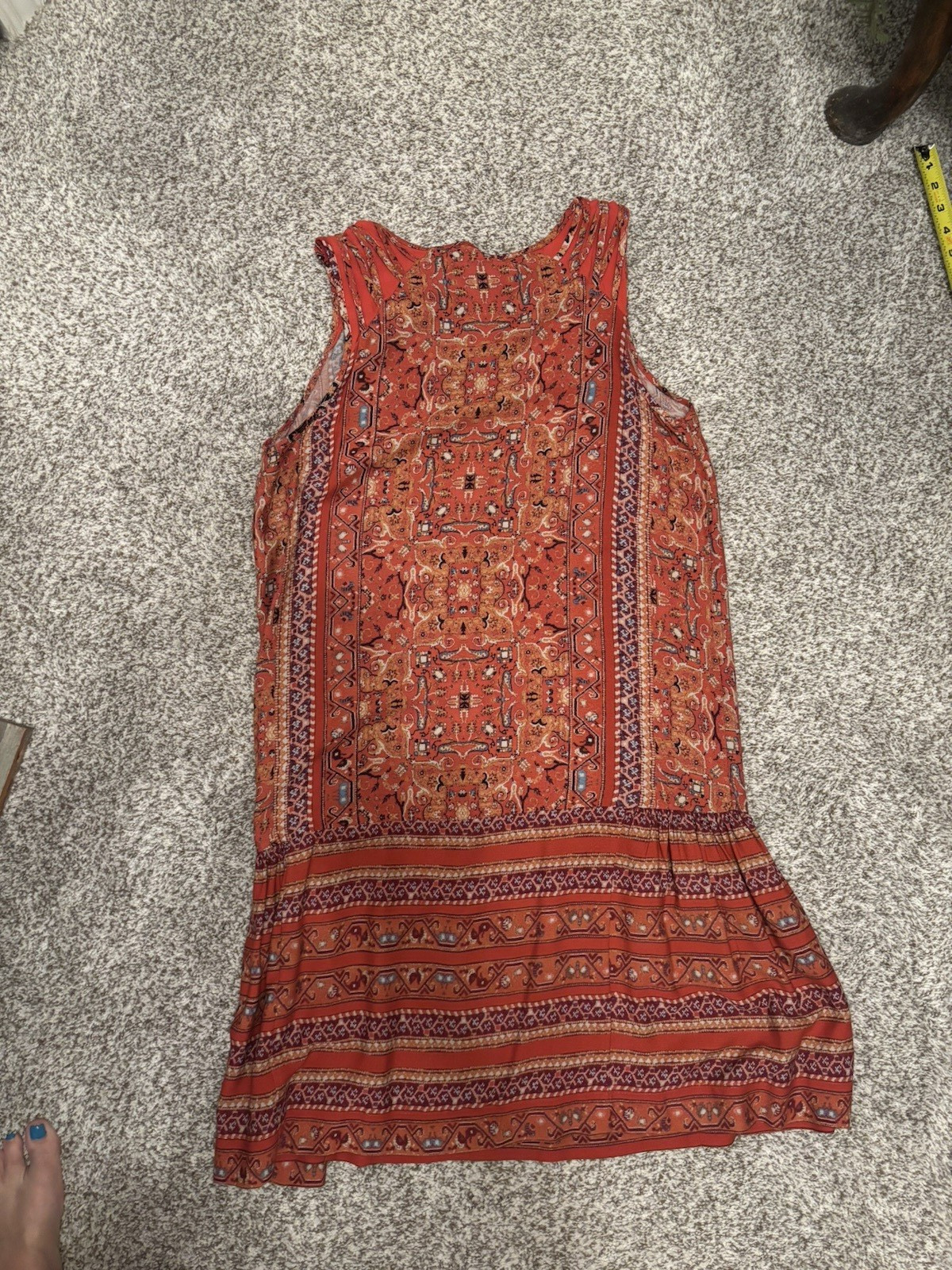 Women’s Xhilaration Rust Colored Paisley Sleeveless Sundress Size L