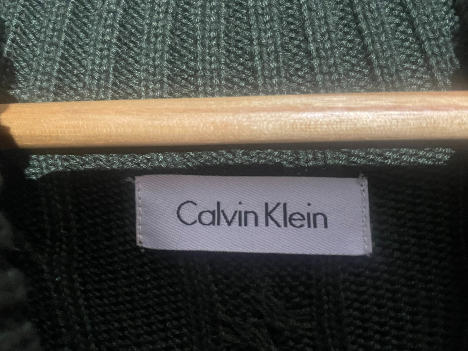 Calvin Klein Cable Faux Wrap Sweater Dress