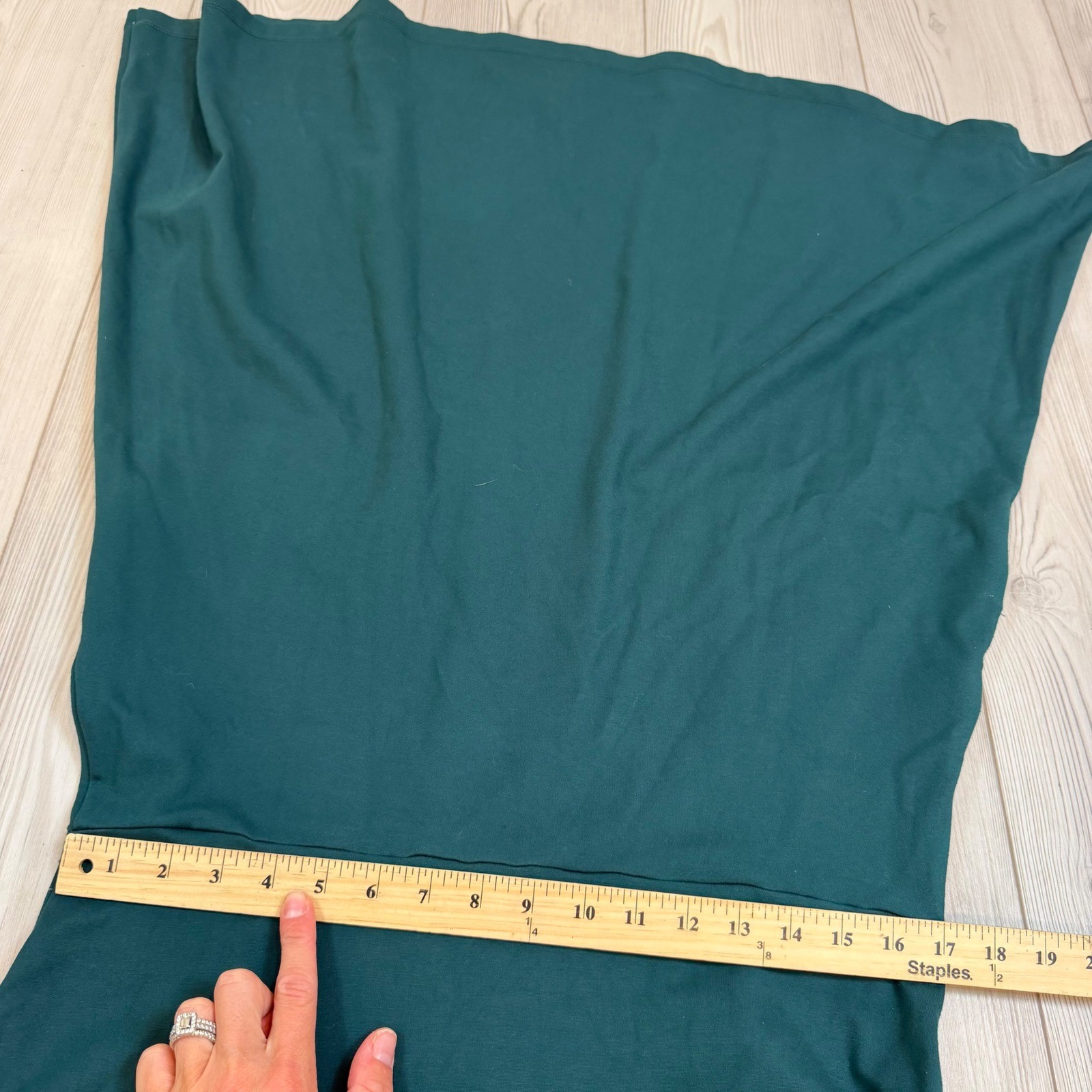 Betabrand Forest Green Ponte Fit and Flare Dress Short Sleeve V-Neck XL