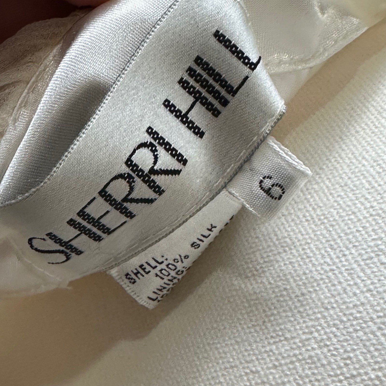 Sherri Hill 6 White Silk Beaded Strapless Gown Open Back Prom Pageant Dress