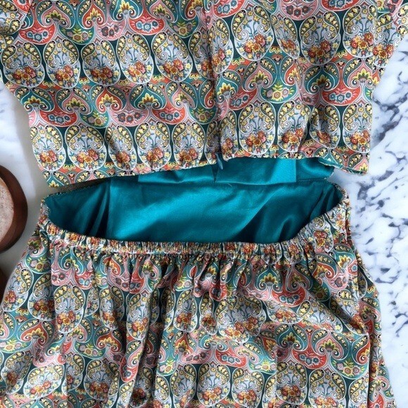 J.Crew Side Cutout Organic Cotton Midi Dress Size 2 Liberty Giorgia Duke Fabric