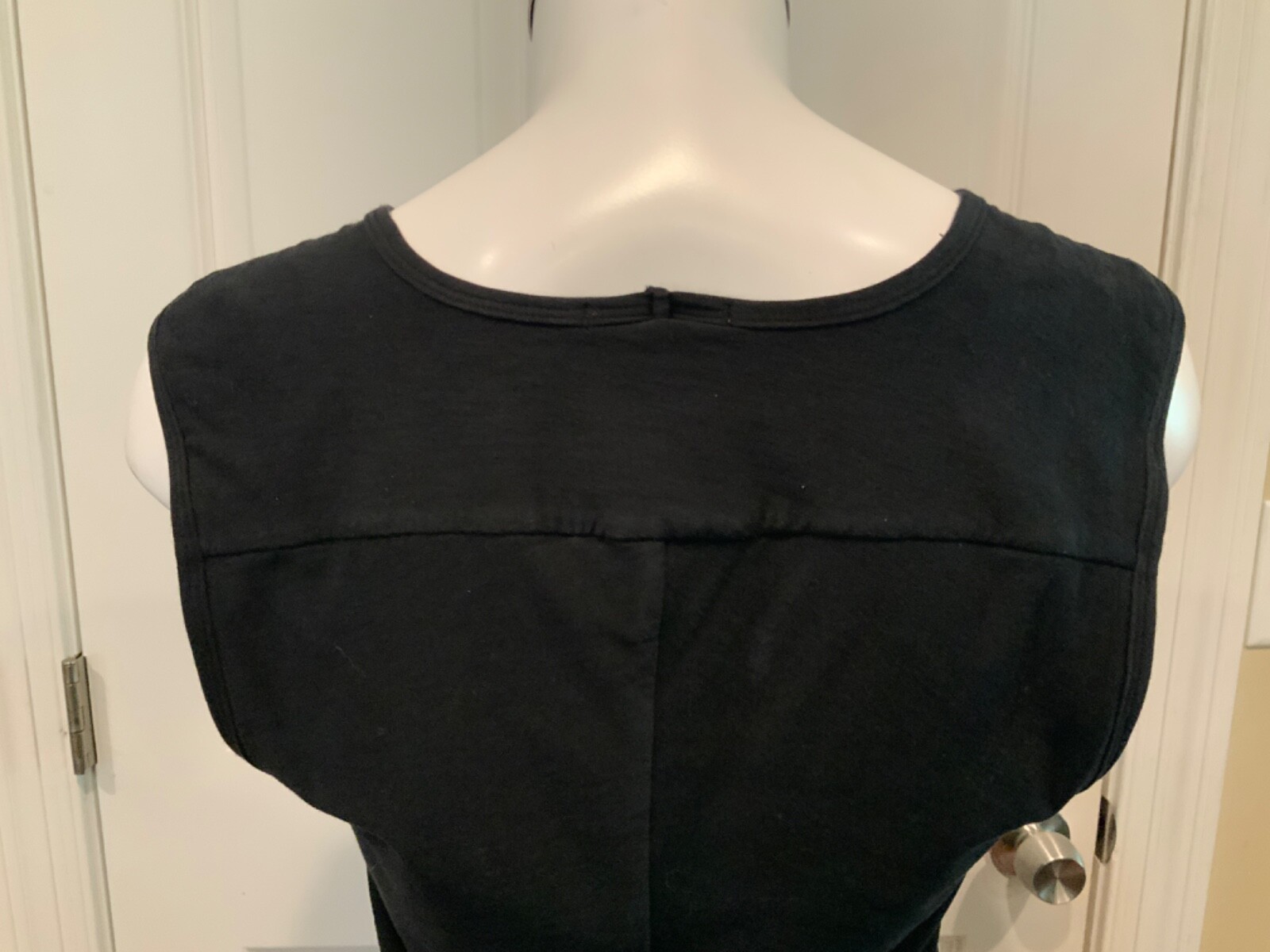 Standard James Press Black Sleeveless Ruched Tank Dress, Size 3 (Large)