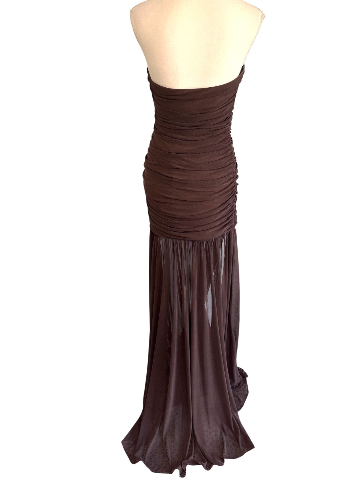 retrofete Adele Dress in Dark Chocolate Medium New Womens Long Maxi Gown