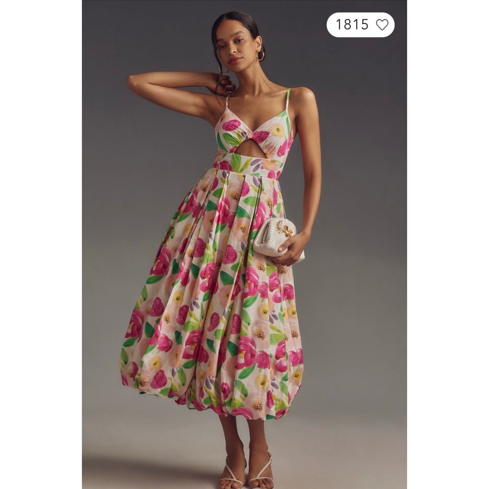 NWT❤️Anthro Hutch Sleeveless V-Neck Cutout Midi Dress szXXS