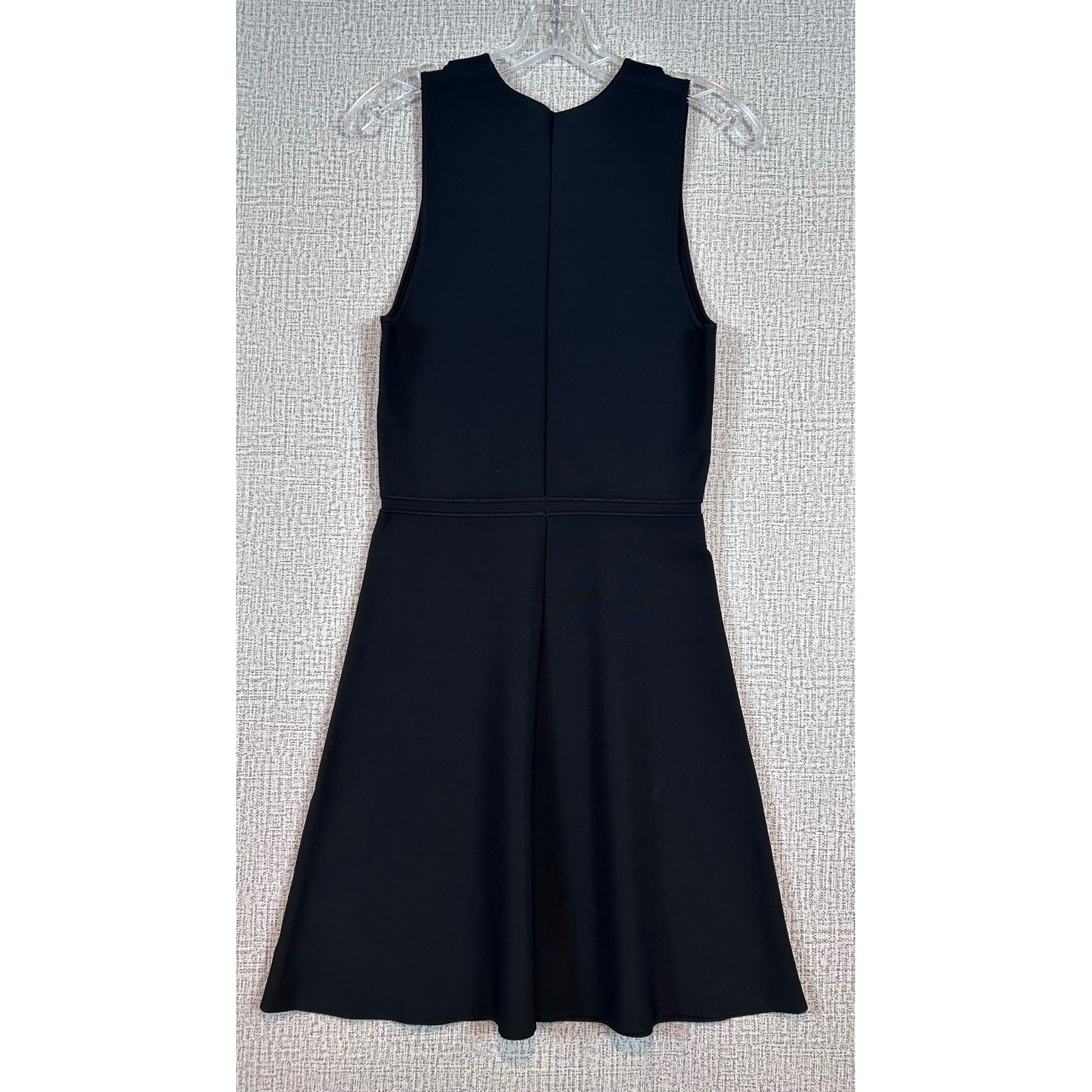 Theory Black Fit & Flare Knit Sleeveless Dress Knee Length Small LBD Minimalist