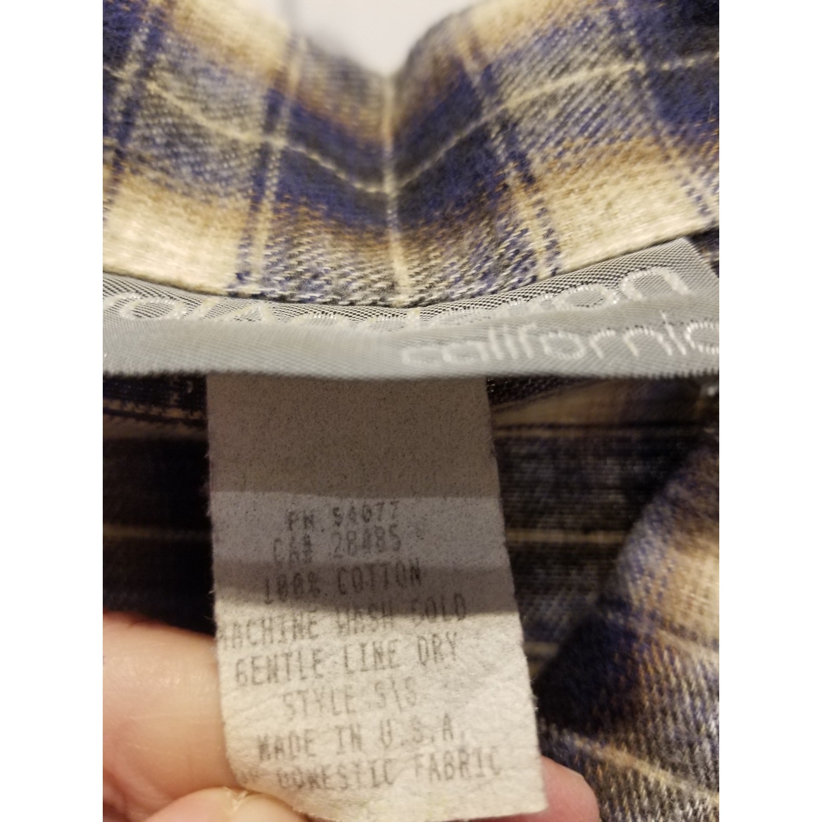 Vintage 90s Western Style Flannel Denim Dress Plaid Check Rodeo Style Size M