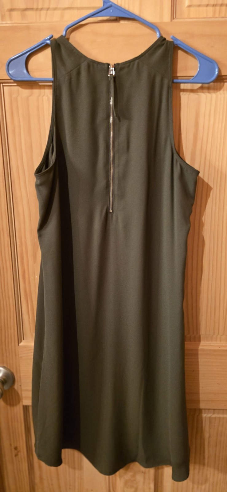 Apt. 9 Olive Green Sleeveless Shift Dress Pearl Gem Embellished Mini Size Large