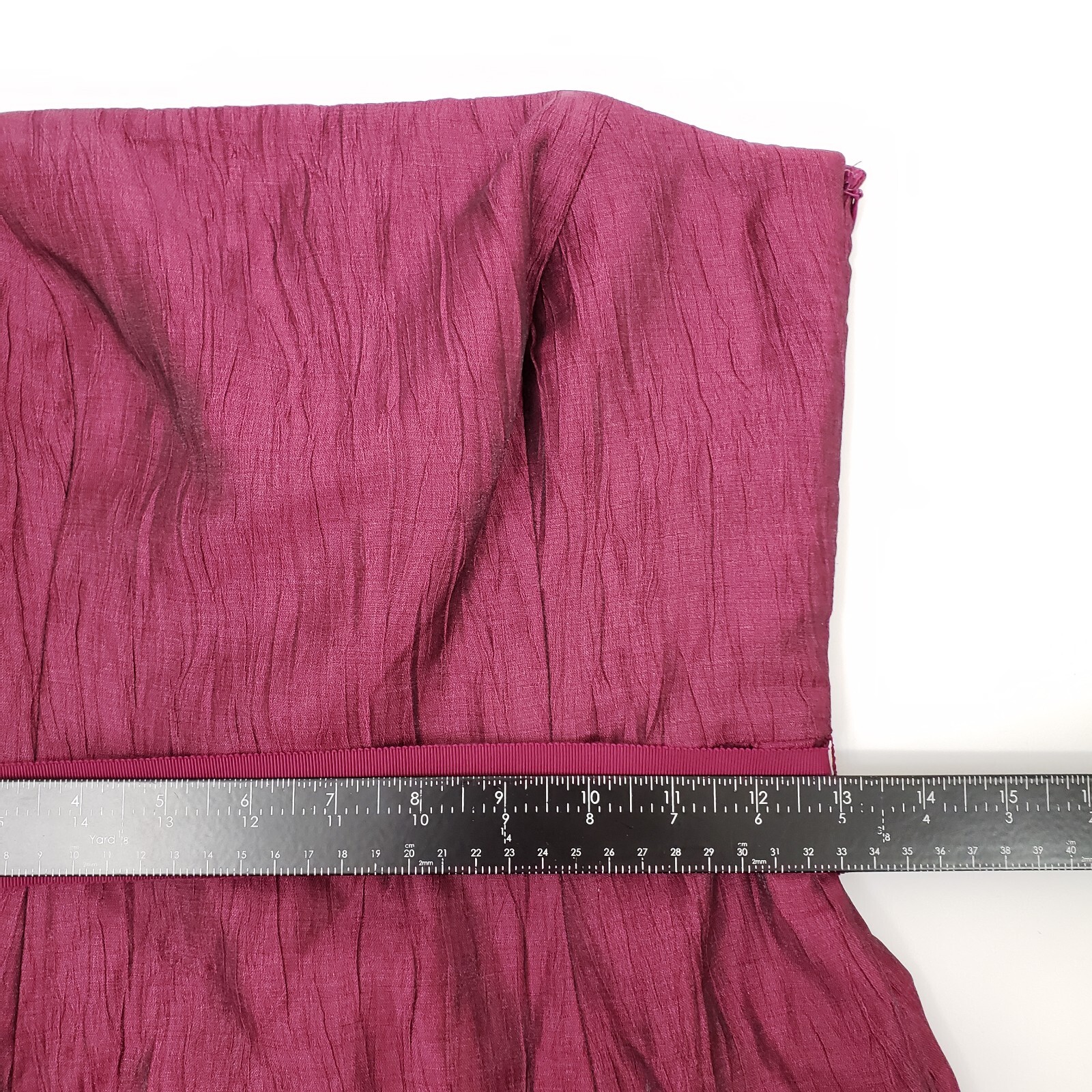 Ann Taylor Loft Size 6P Strapless Dress Magenta Slight Shimmer Taupe Gray