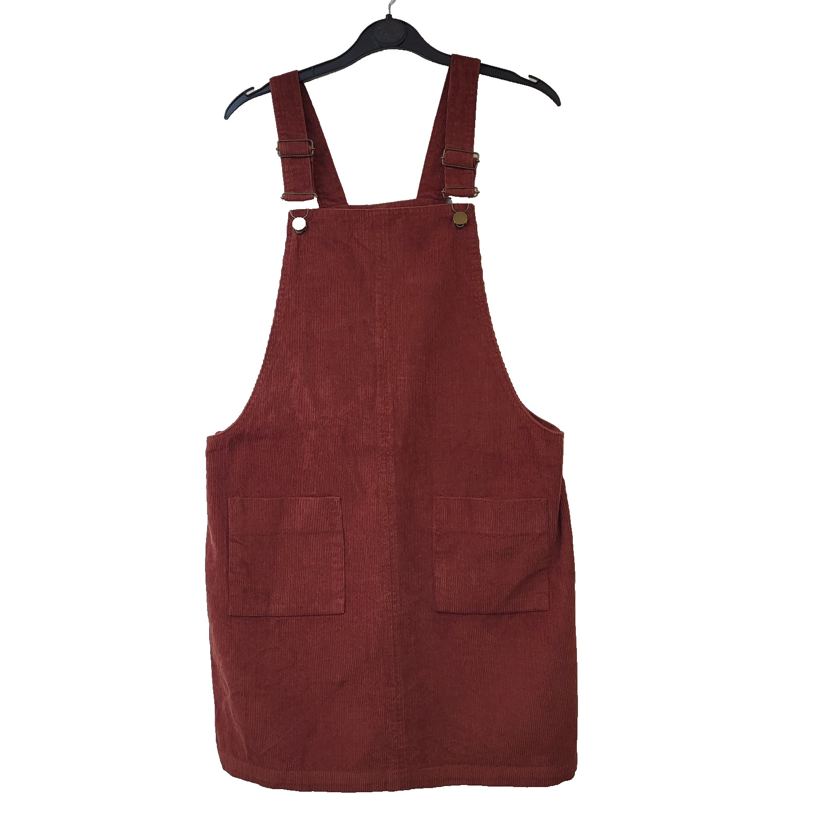 George Pinafore Dungaree Dress Brown Corduroy Denim Size 12