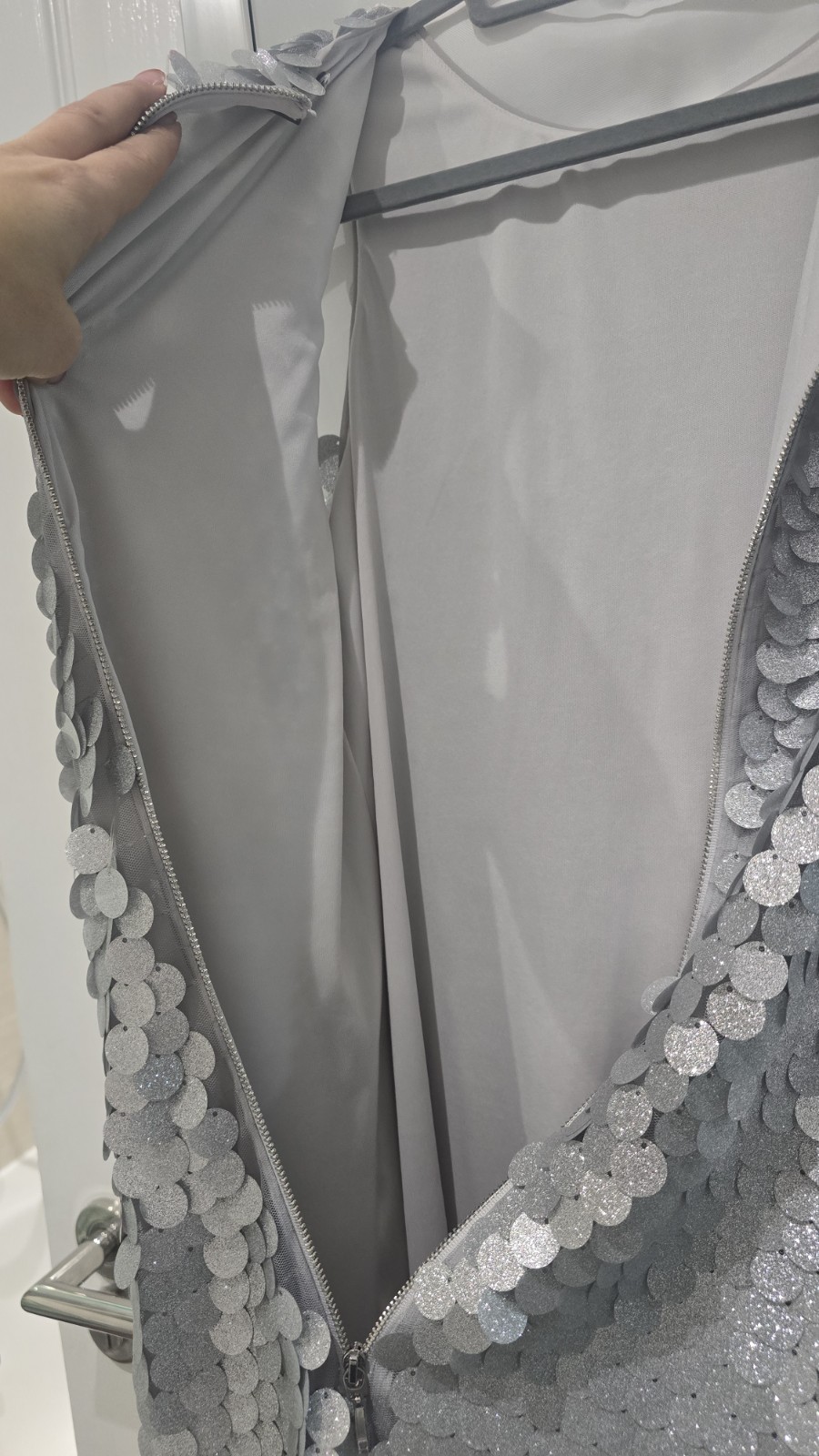 Roman Silver Sequin Shift Party Christmas Dress Size 10 UK Brand New With Tags