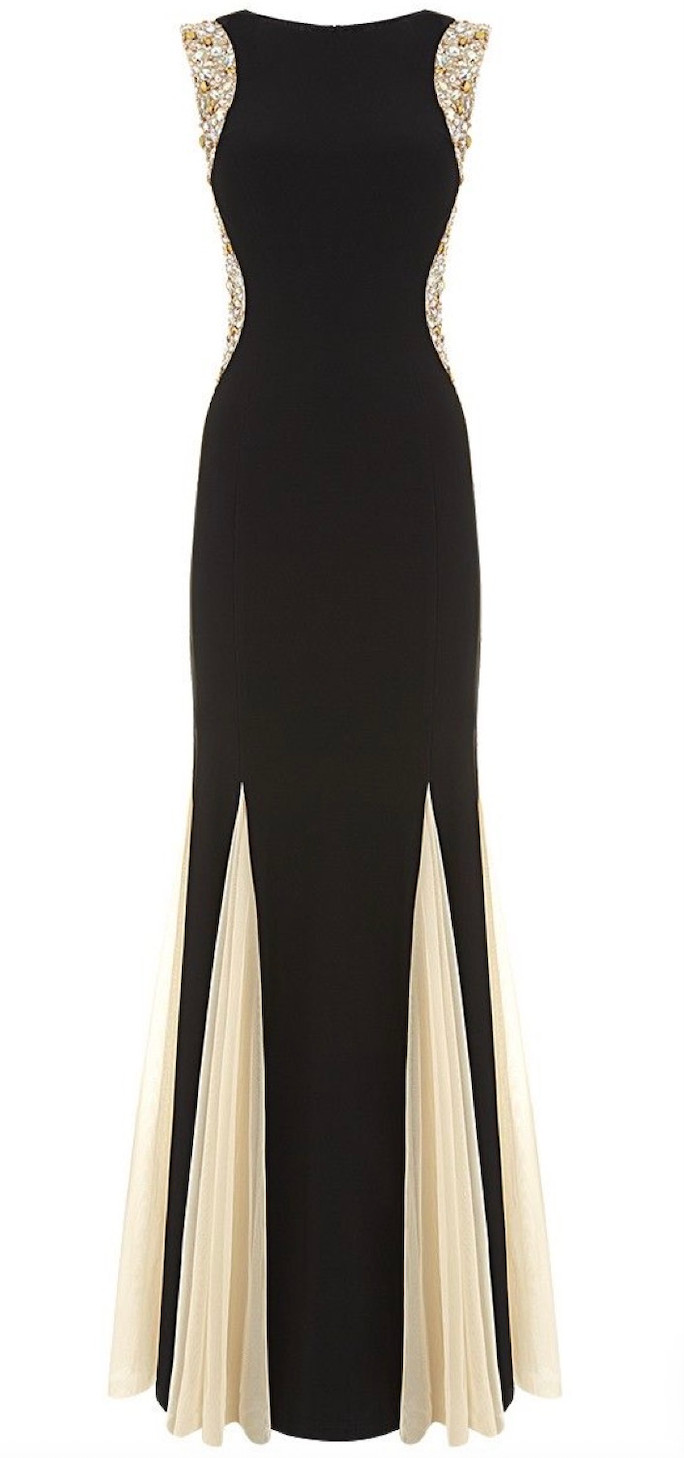 Forever Unique Camille La Vie embellished black maxi dress
