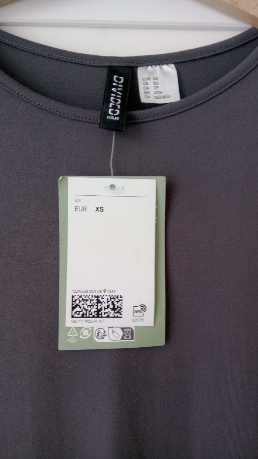 H&M Jersey Dress Long Grey size 6