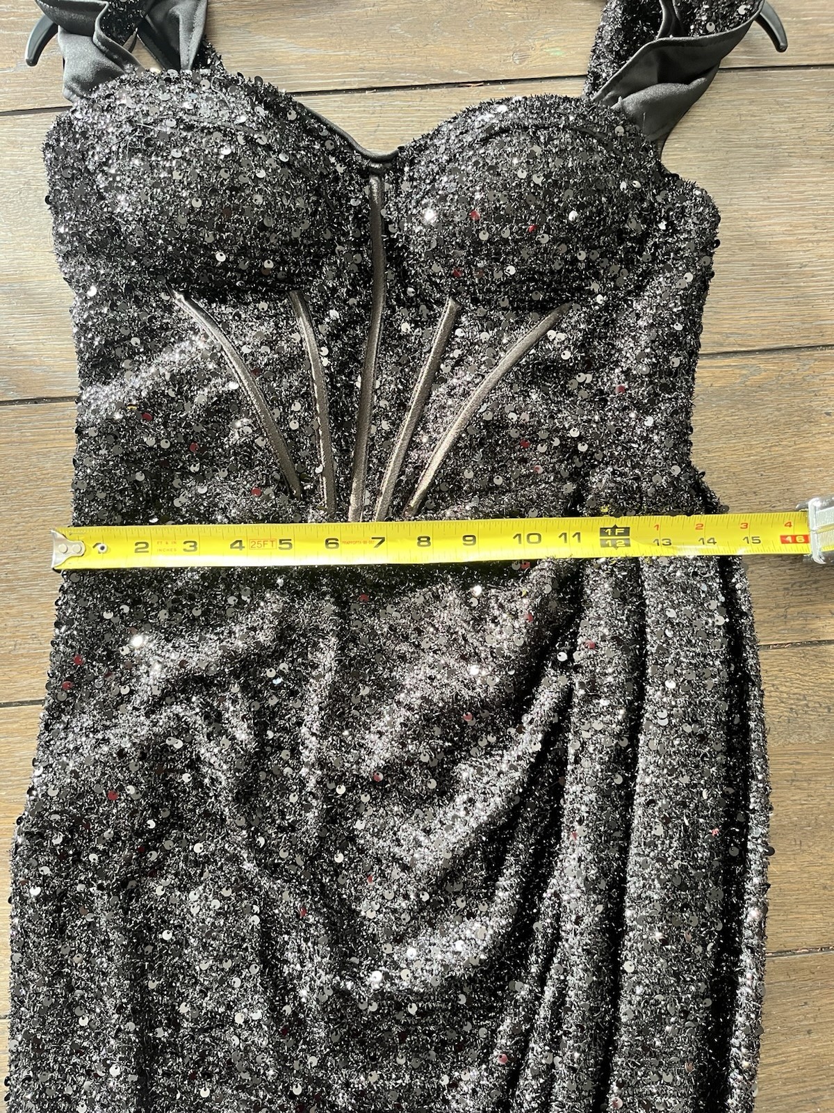 Adyce Black Sequin Gown Size M SIDE SPLIT | Side Train