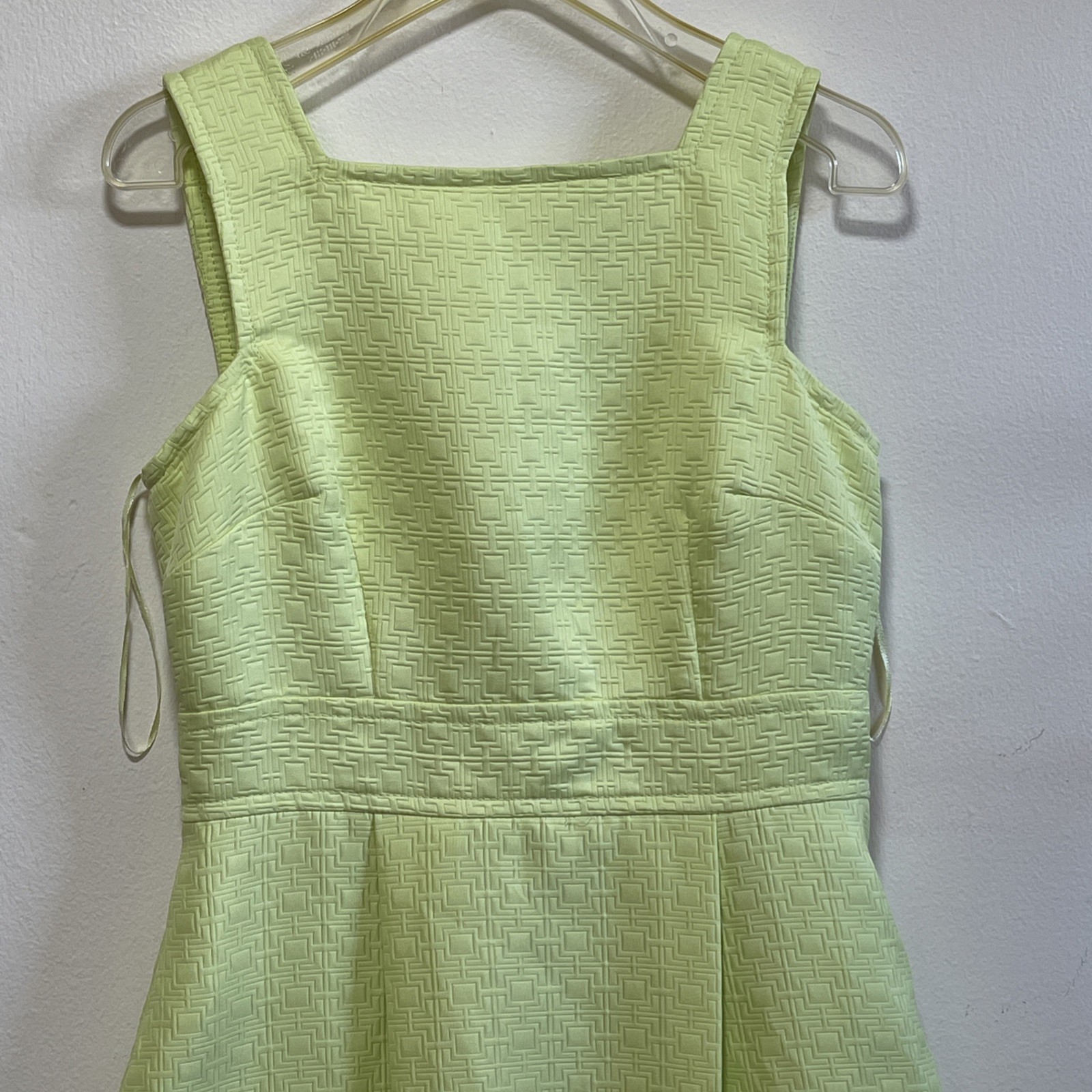 MiXT HEIDI WEISEL satin taffeta Pleated Skirt Retro Classy DRESS Neon Green sz 8