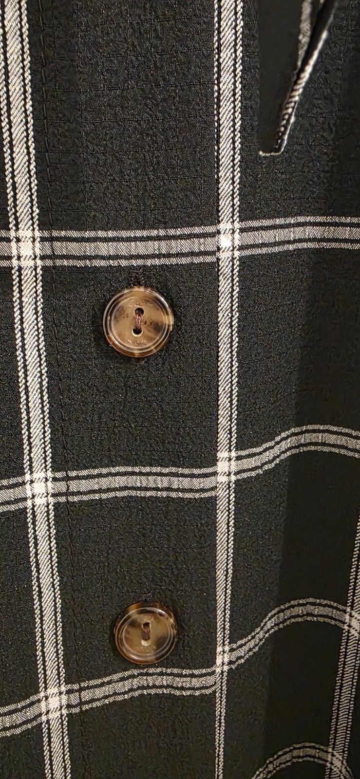EUC CALVIN KLEIN Gauze Windowpane Midi Shirtdress Belted Short Sleeve Sz 8 Black