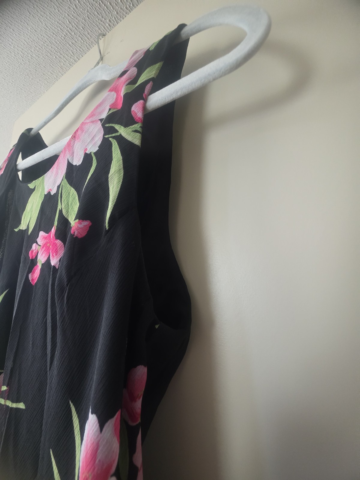 Vtg Studio 1 One Fairy Sheer Tank Maxi Dress Jacket 2pc Blk Pink Floral Sz 10