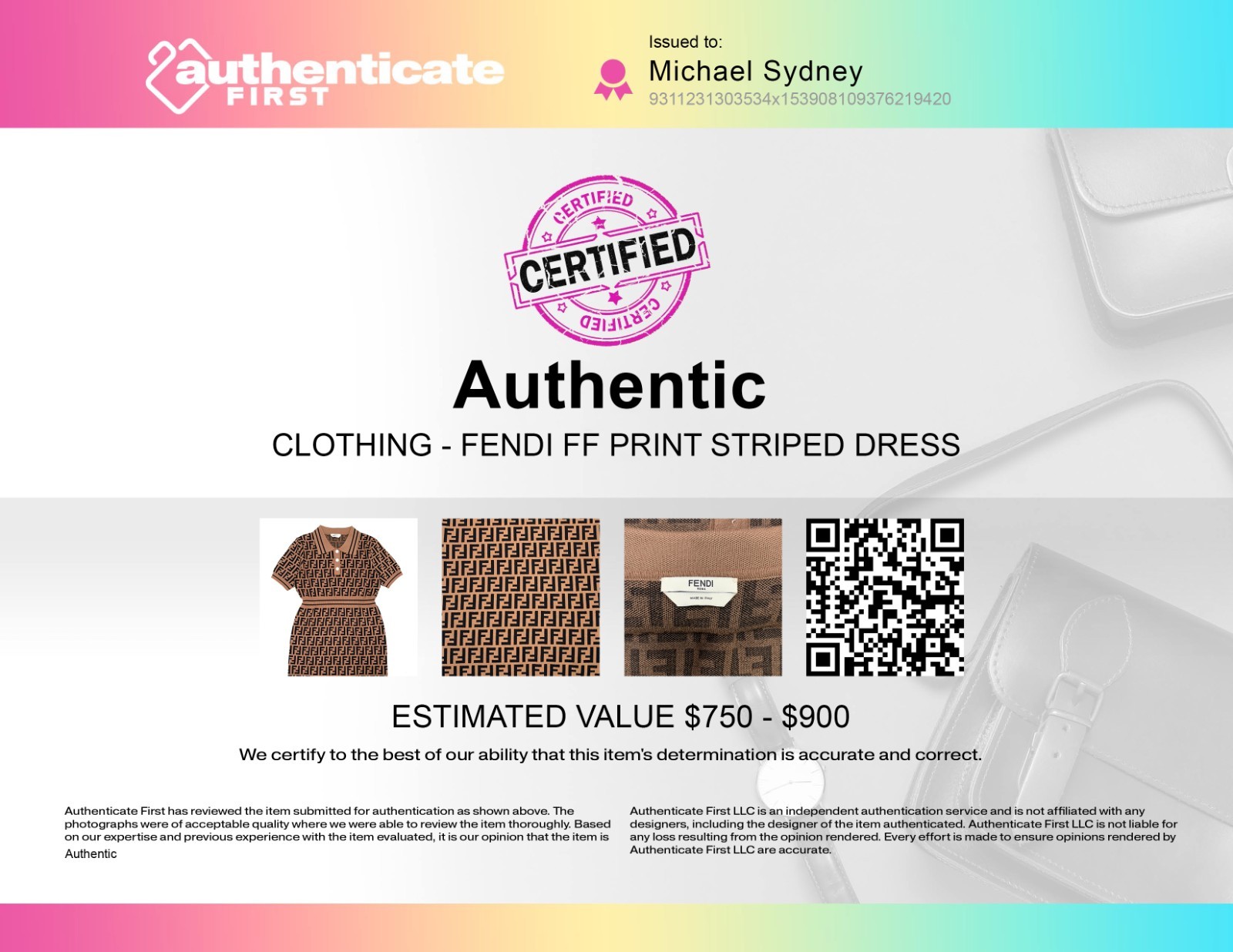 Fendi Zucca FF Monogram Logo Knitted Polo Stretched Dress Brown 38 (S) Size