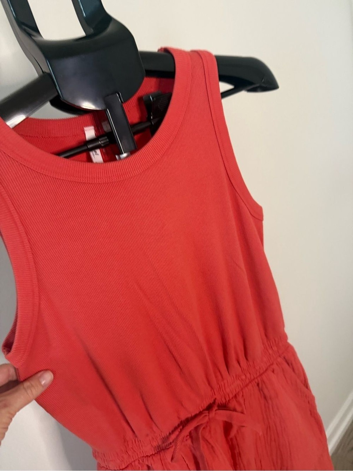 Be Cool Los Angeles Coral Sleeveless Midi Dress with Pockets | Size Small